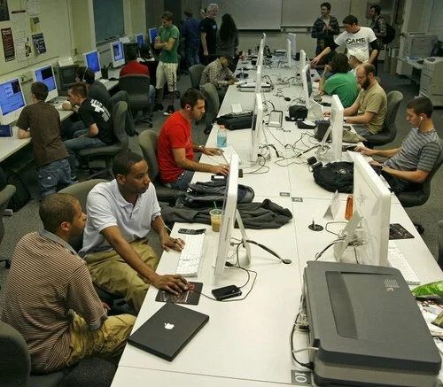 Spencer Striker - GameZombie TV team Bloomington Indiana - lab doing work