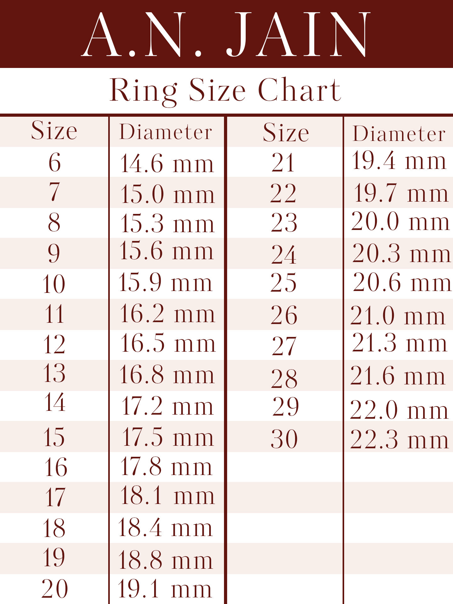 Diameter 16 Ring Size In Cm Ring Size Guide Diameter Ring Diameter