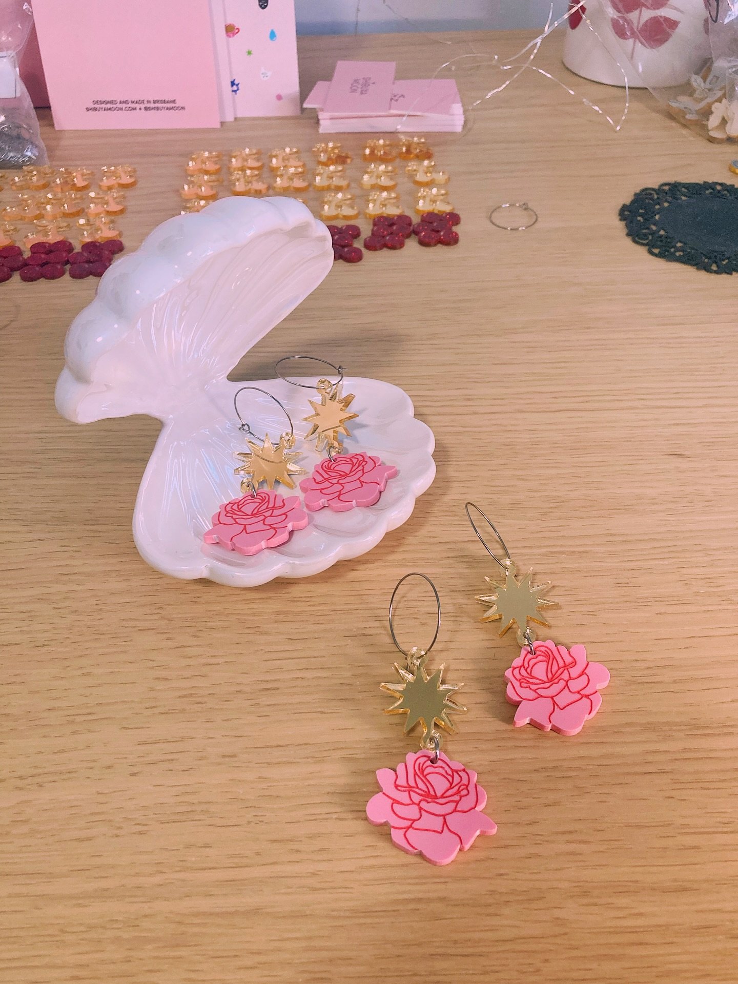 Last 2 pairs (edit: now just 1 pair!) of these beautiful Rose Burst Hoops sitting patiently in the shop, waiting for someone to take them home 🌹💥 

I absolutely love this design, but it&rsquo;s time to make way for new things in 2026 🥰✨ (more on a