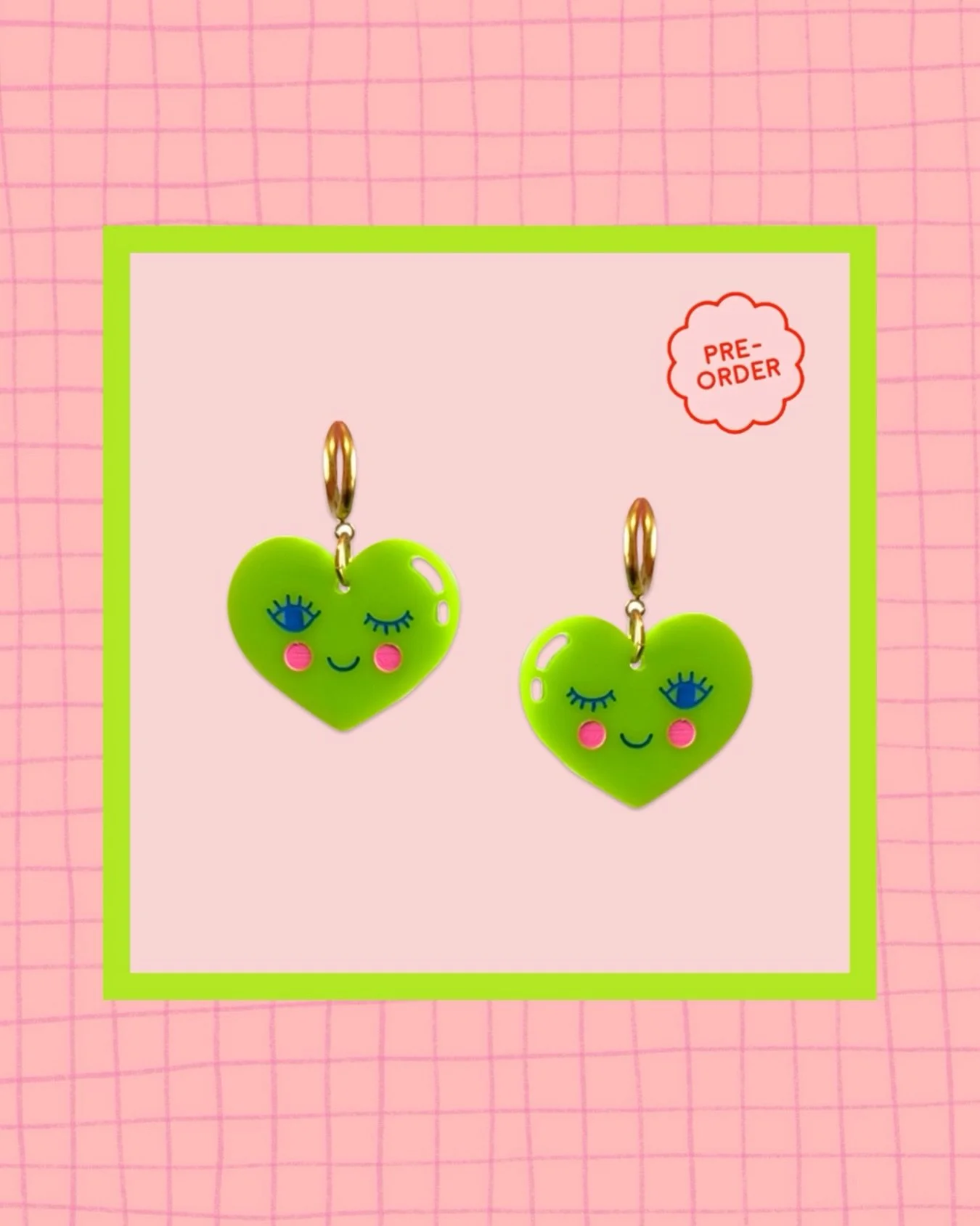 You all asked so much I had no choice but to listen 🤭 (and I&rsquo;m glad I did because I wholeheartedly agree, we need more happy things in the world!)

Lime Green Happy Hearts are now available for pre-order 🎉 〰️ open until midnight tomorrow nigh