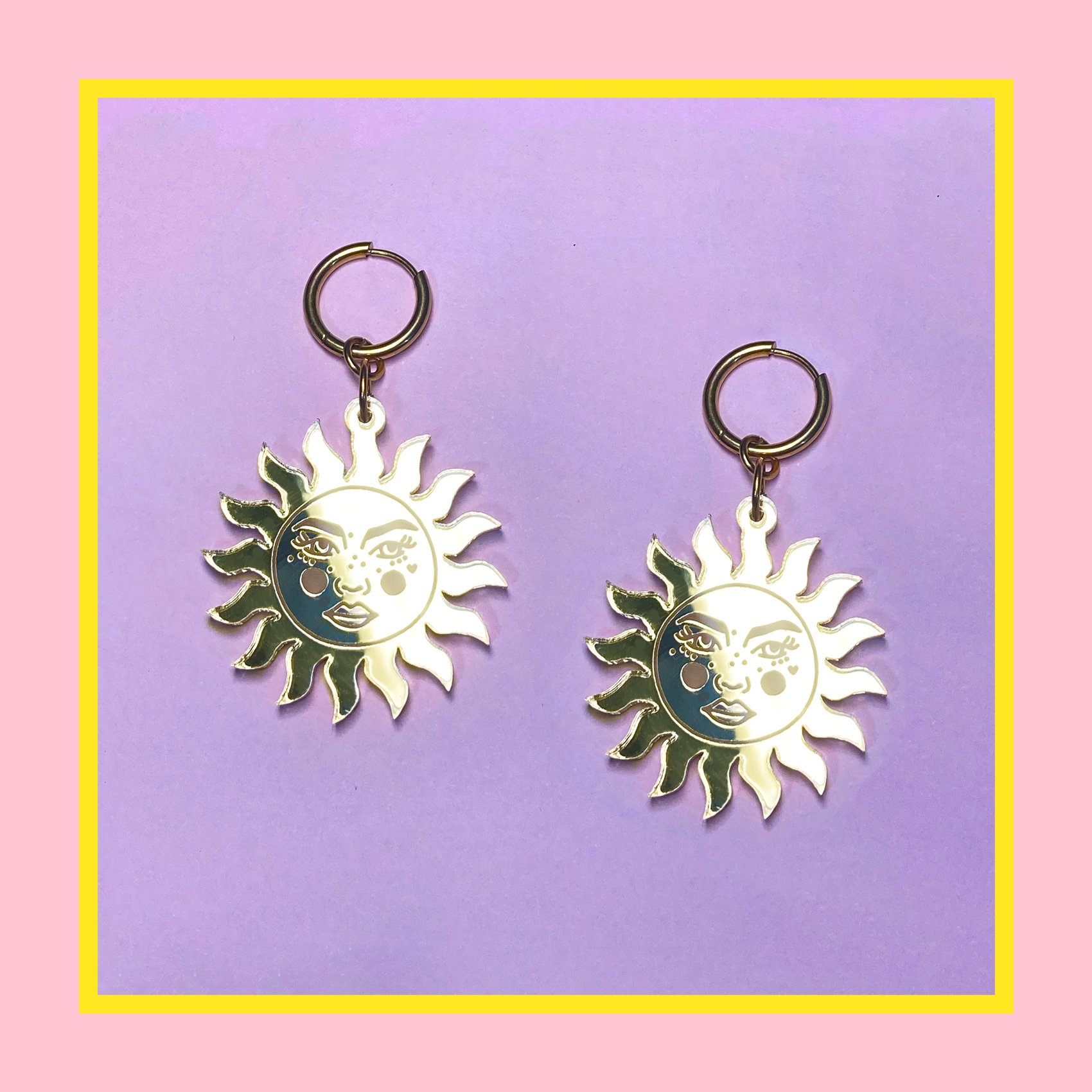 Tarot Suns Huggie Hoops (Gold)