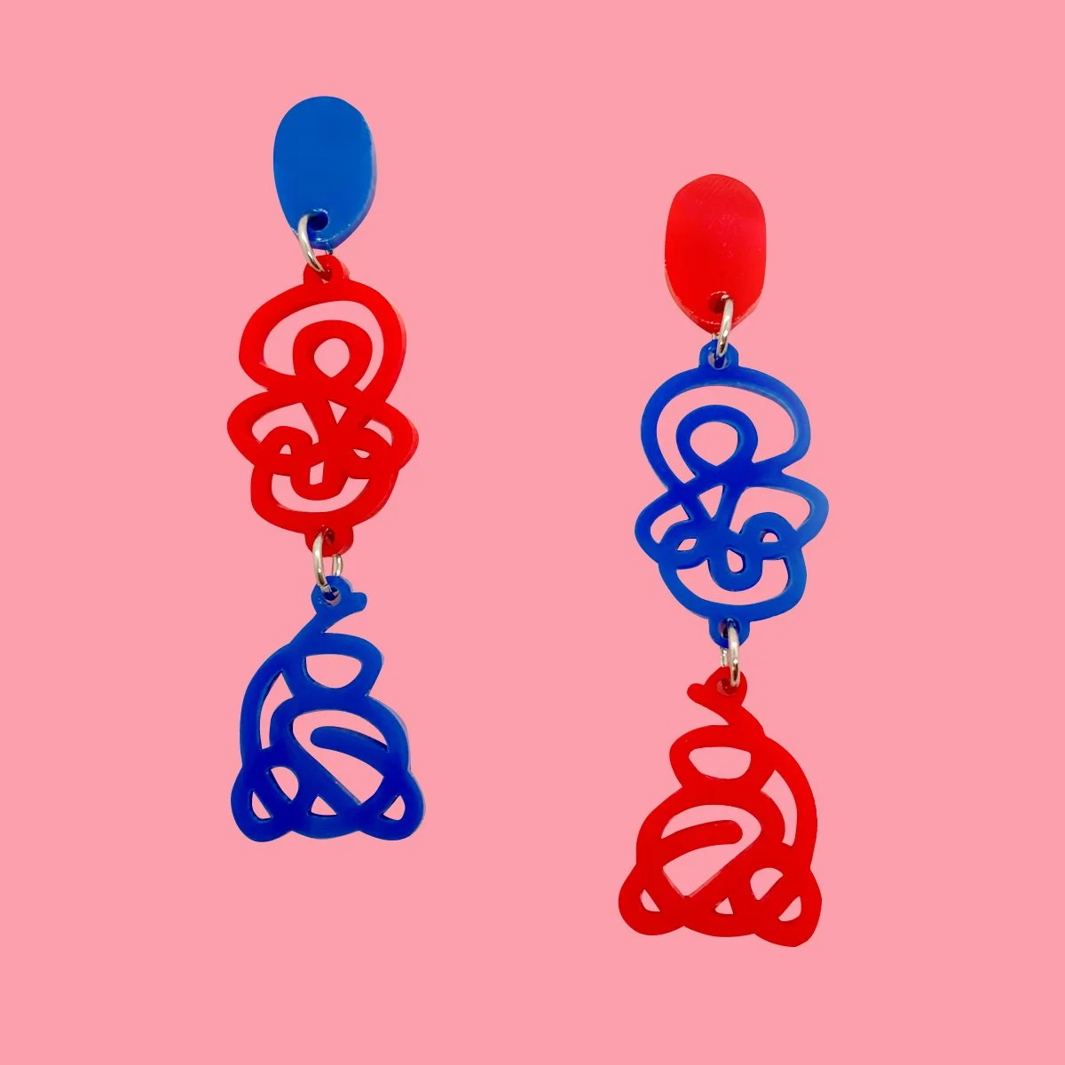 Double Drop Scribbles (Lapis/70s Red)