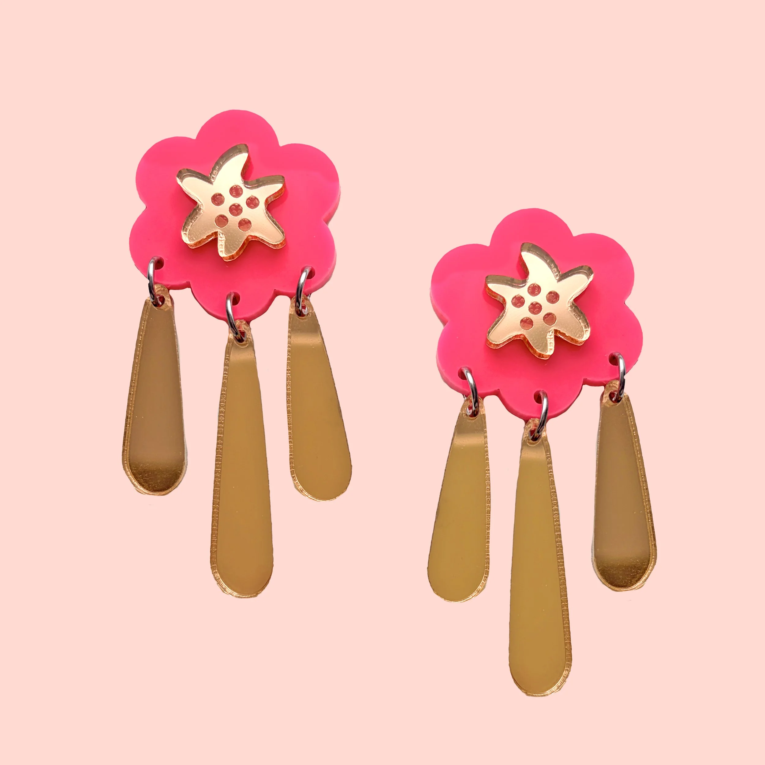 Hibiscus Statements (Hot Pink/Gold)