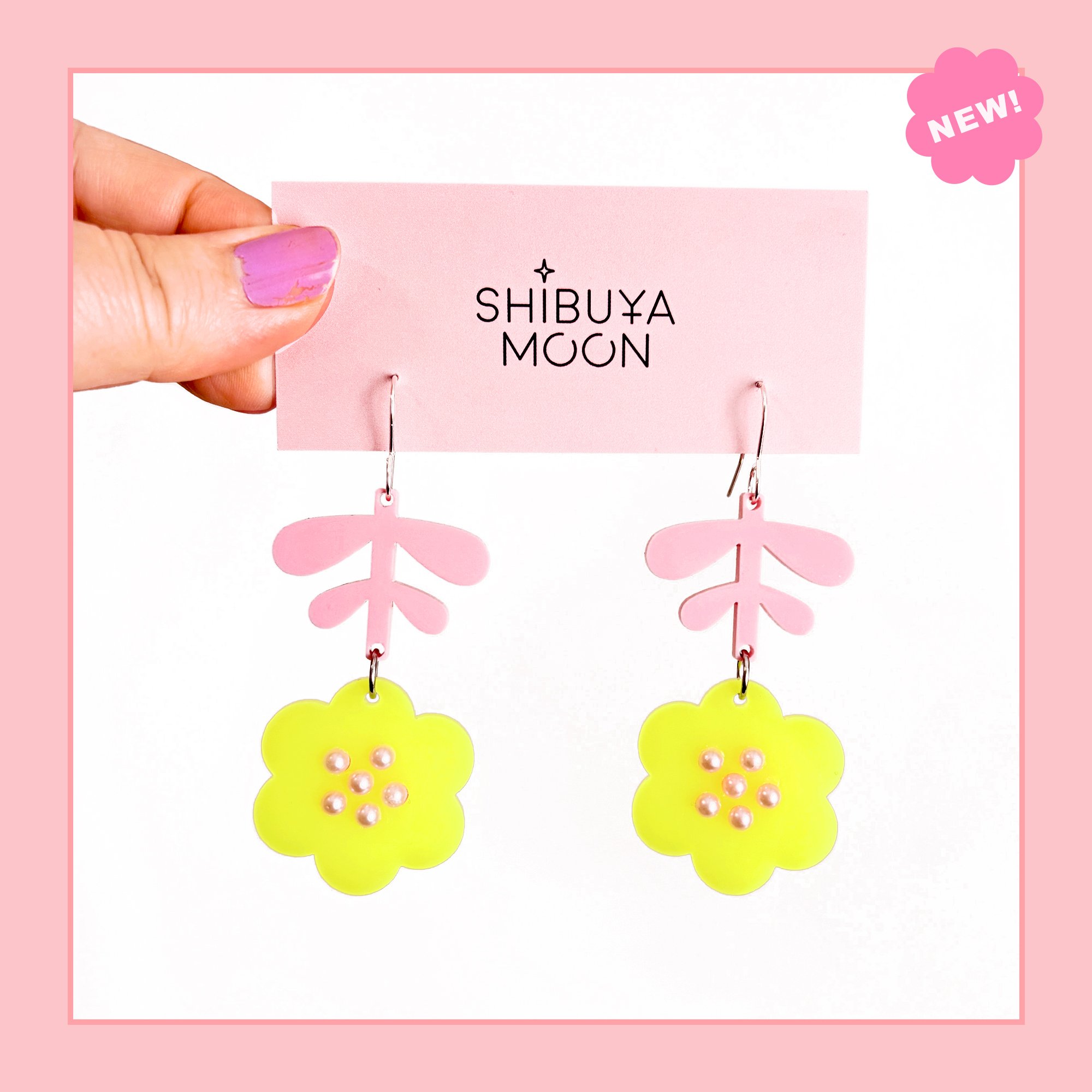 Floral Folk 3 (Candy-Pink/Neon Yellow/Pearl)