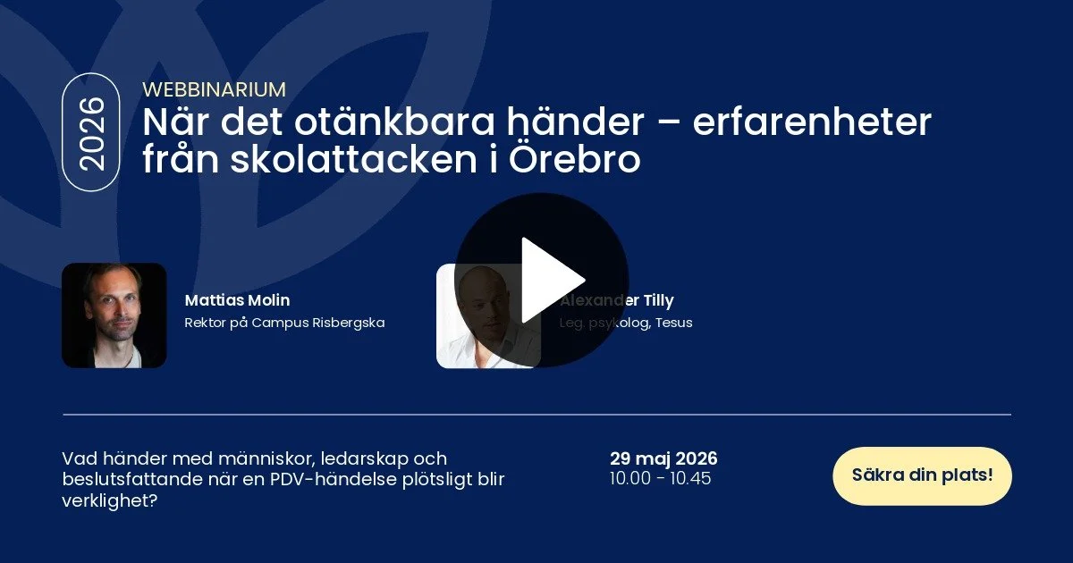 När det otänkbara händer –&nbsp;erfarenheter från skolattacken i Örebro