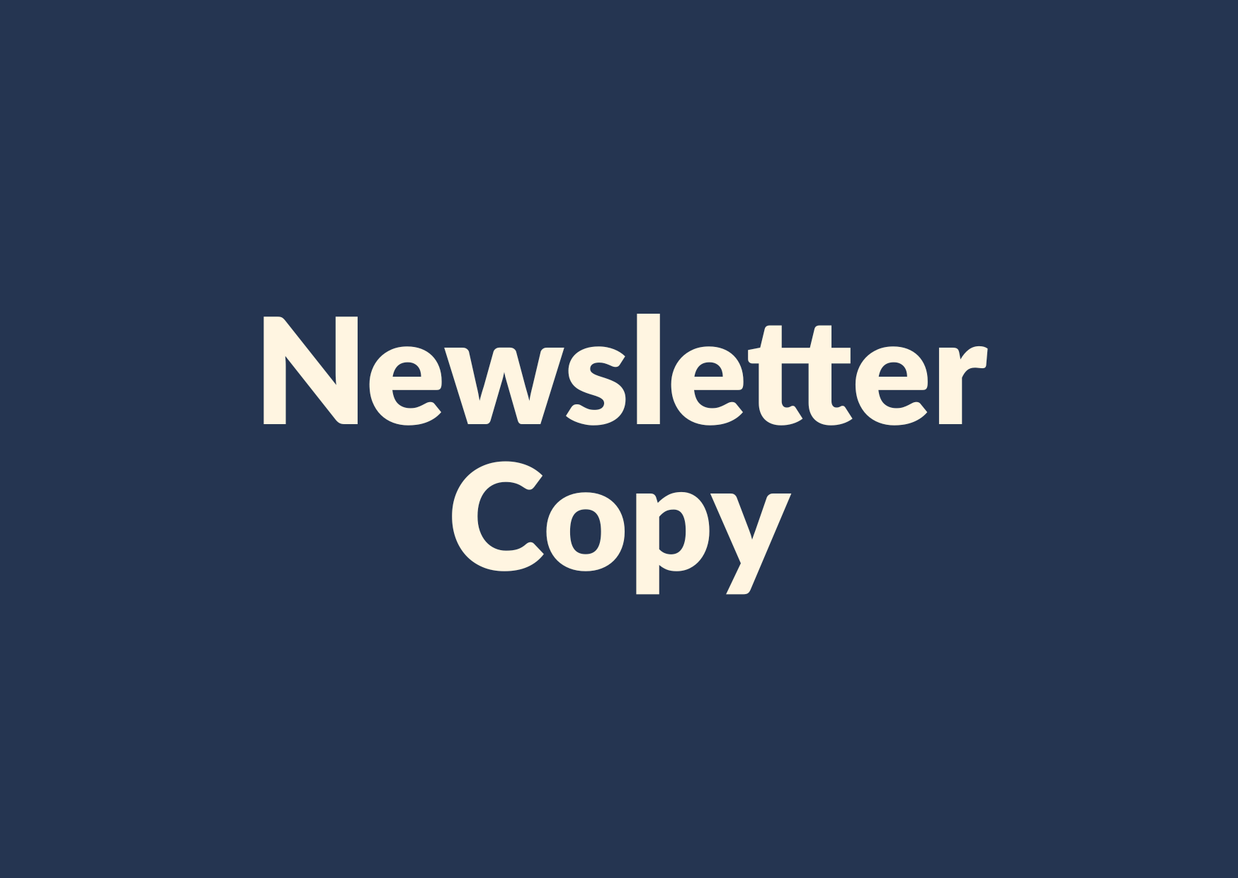 Newsletter Copy