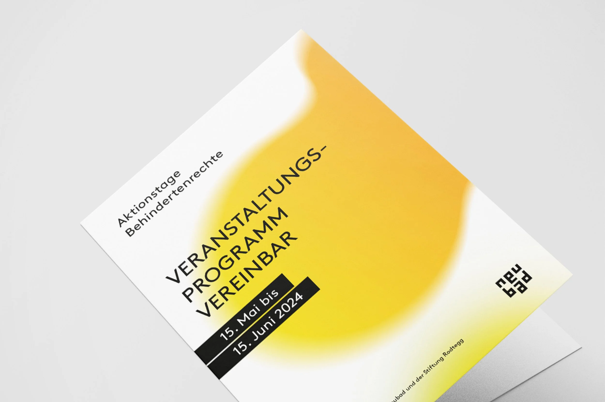 Veranstaltungsflyer für die Aktionstage Behindertenrechte im Rahmen des Projekts Vereinbar im Kulturhaus Neubad