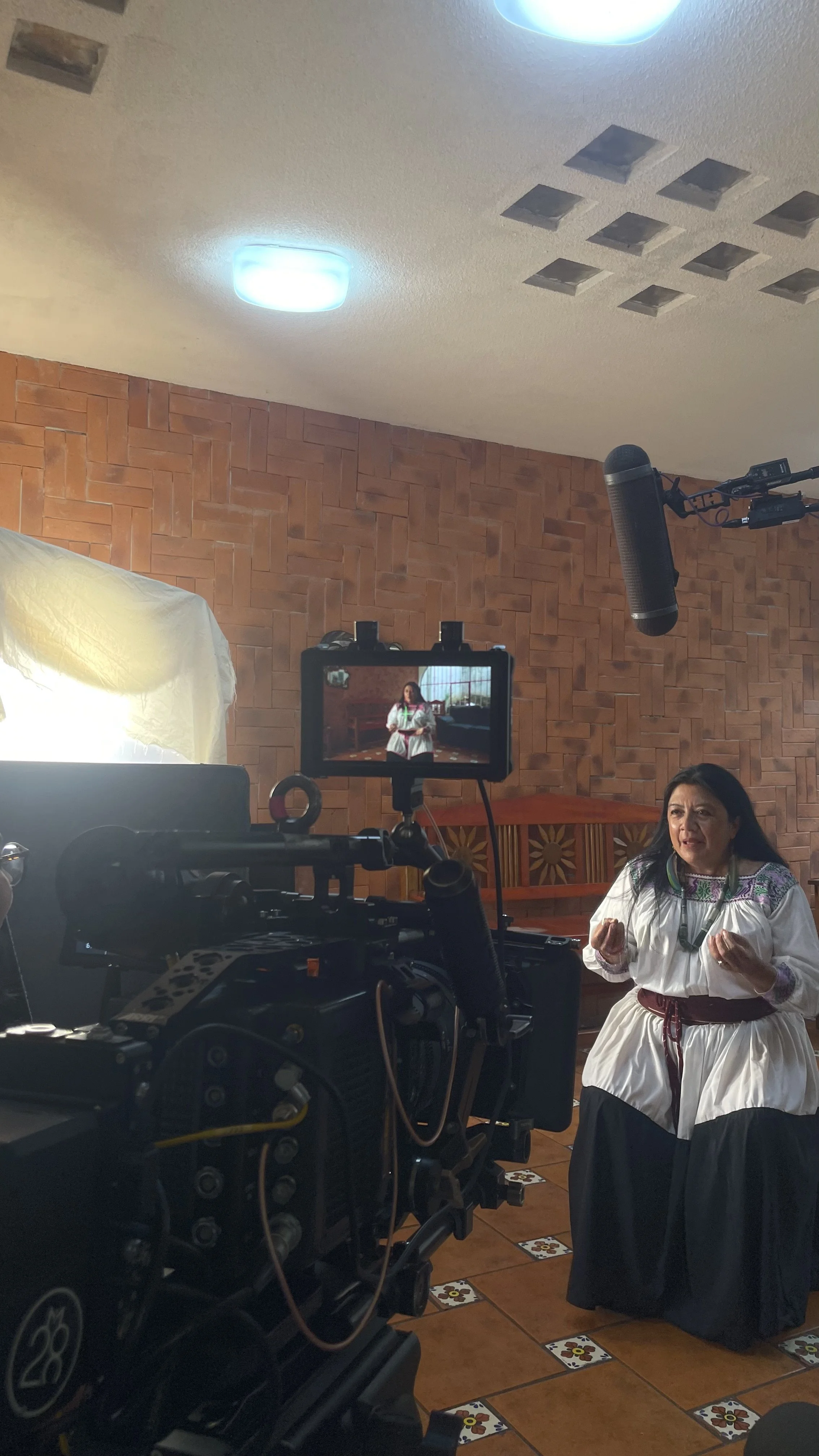 On location for a documentary in the Chinampas in the south of Mexico City