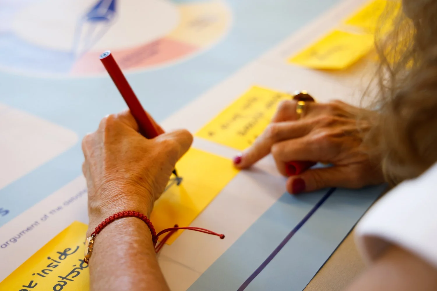 Eventfotografie – Teilnehmende weibliche Person beim Notizen machen
