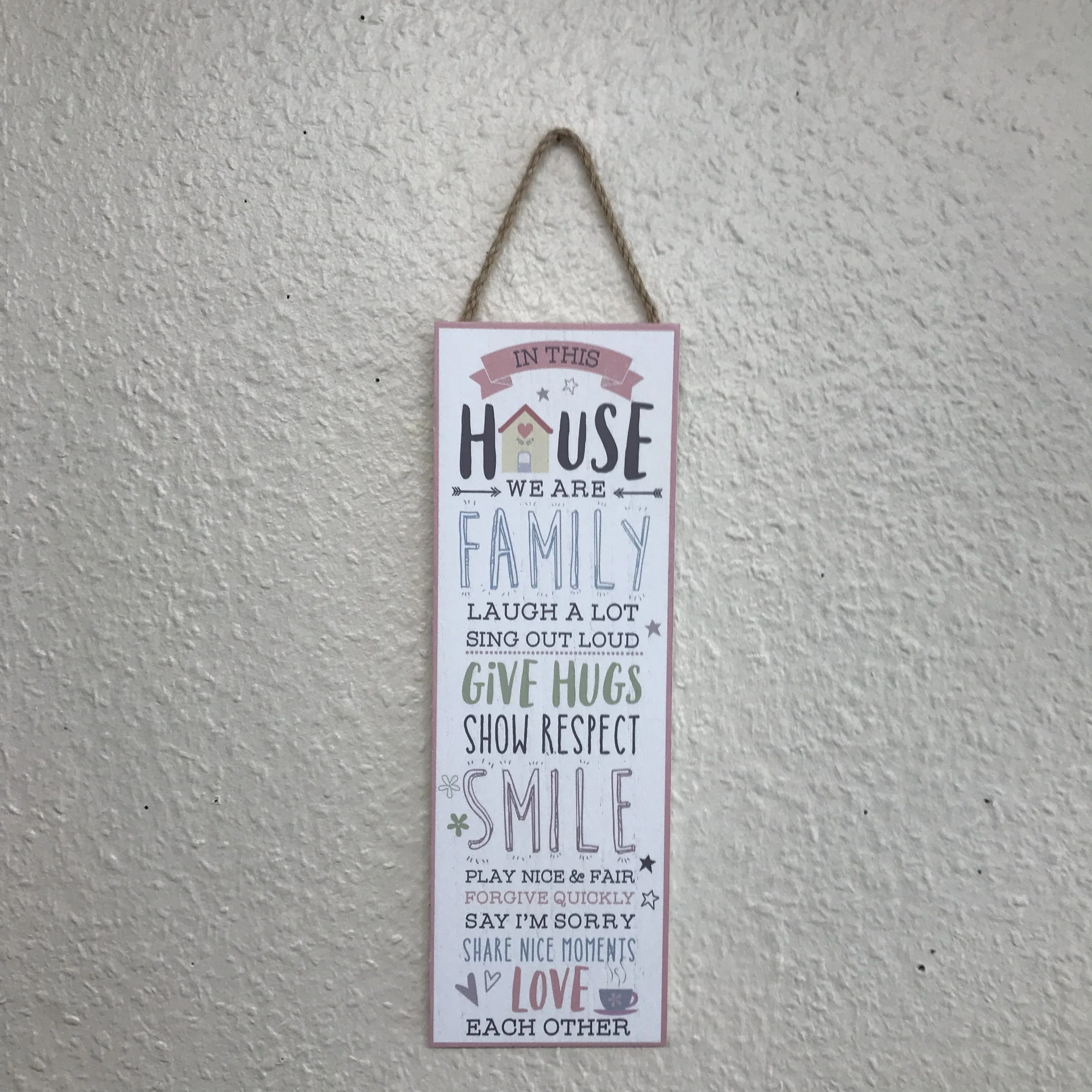Family Rules Hanging Wall Plaque