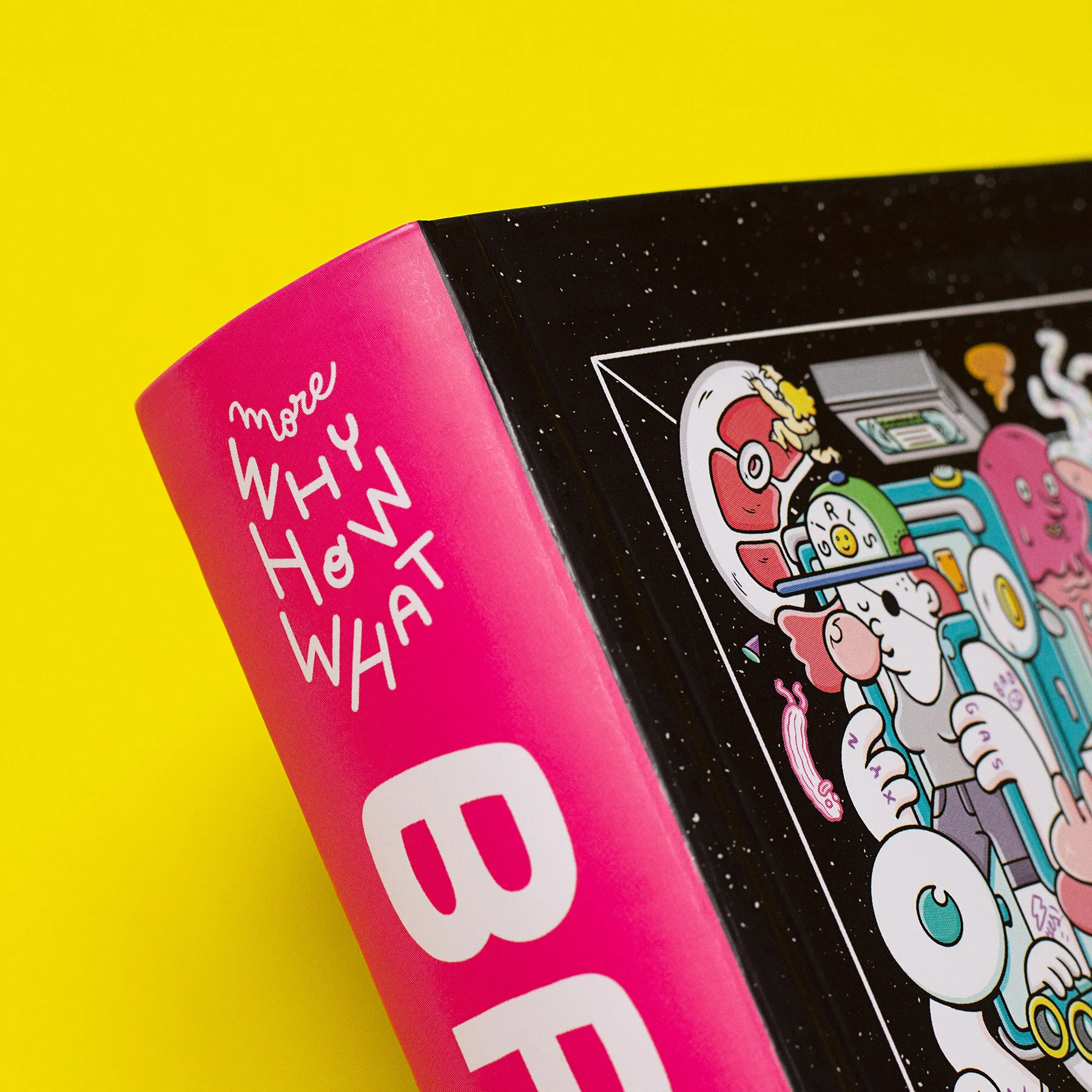 Close-up photo of the spine of the thick 400-page monograph book showing its depth