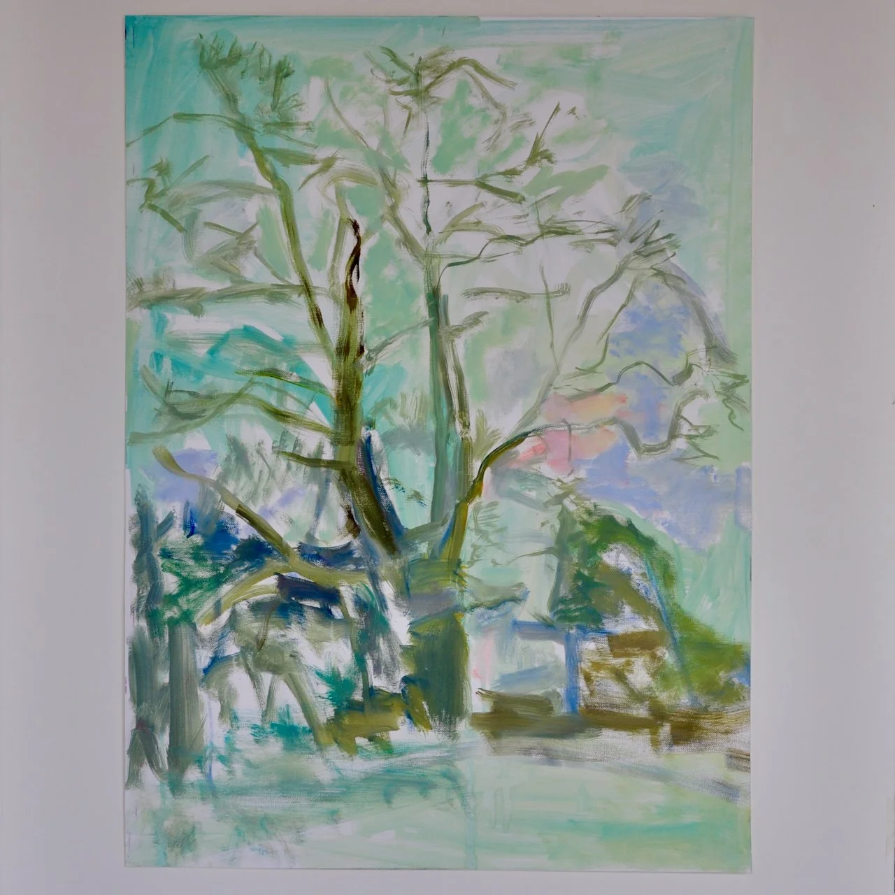 Tranquil Tree Landscape - Original Oil Painting on Fabriano Paper