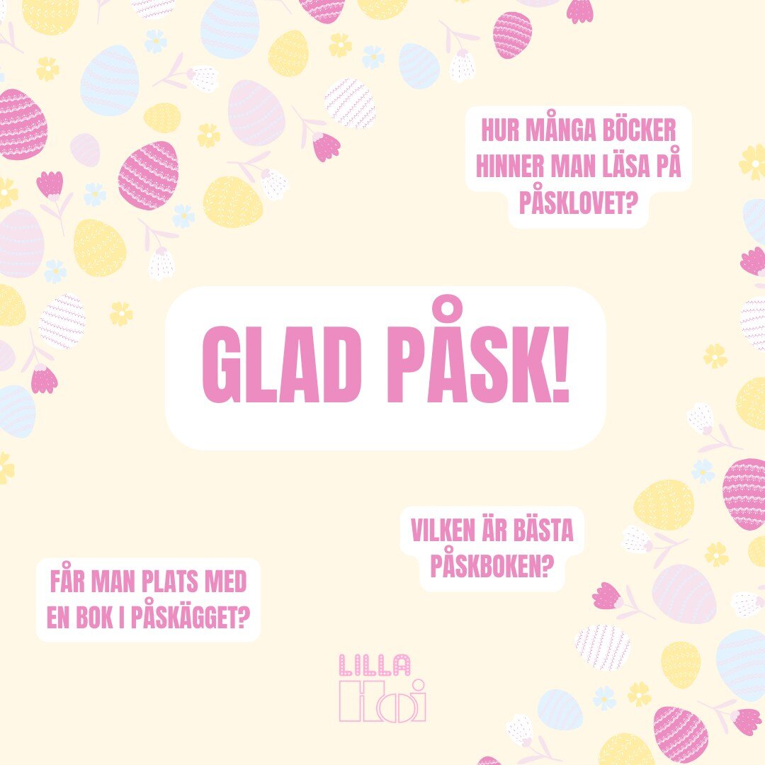 Glad p&aring;sk!🎉

H&auml;r &auml;r n&aring;gra funderingar som vi brukar ha den h&auml;r tiden p&aring; &aring;ret. Hur g&ouml;r ni d&auml;r hemma? Har ni gett bort en bok i p&aring;skpresent? Fick den plats i p&aring;sk&auml;gget?🐣 

#p&aring;sk 