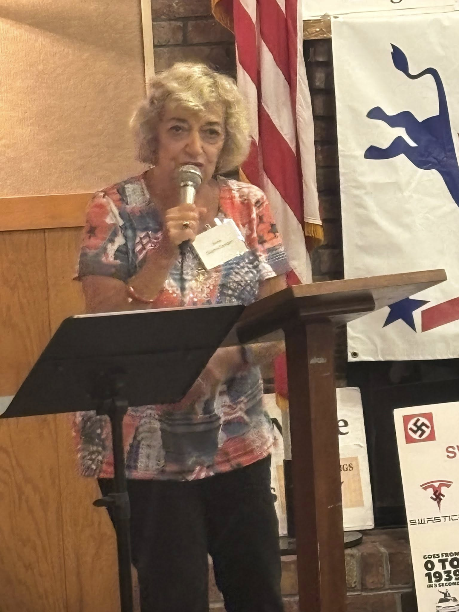 MDTC chair Anne Gugino Carrigan addresses the crowd at the 2025 MDTC picnic. 