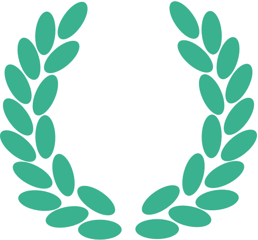 Une couronne de feuilles stylisées en forme de laurier