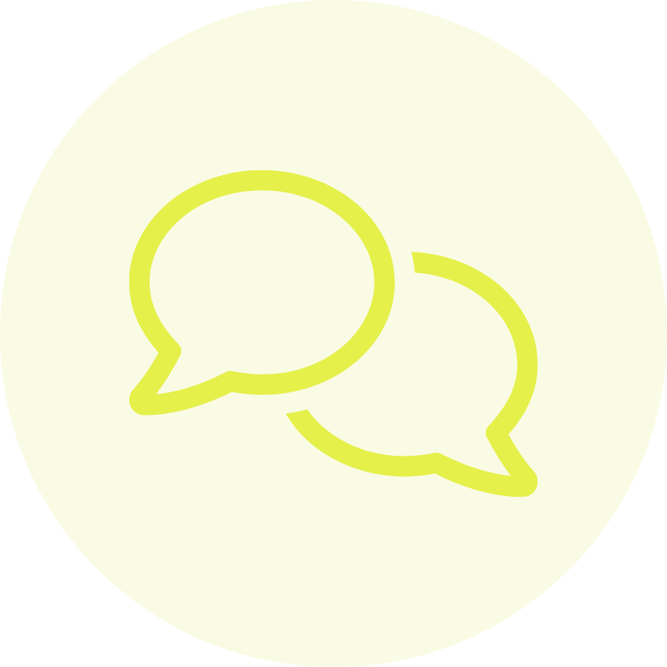 speech bubbles icon on yellow background