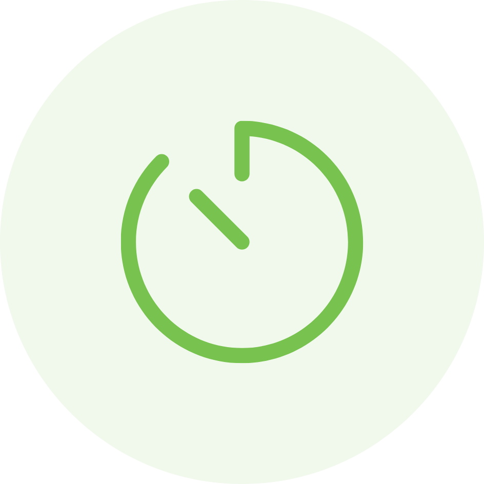 clock icon on green background