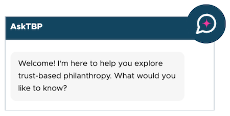 Screenshot of AskTBP chatbot