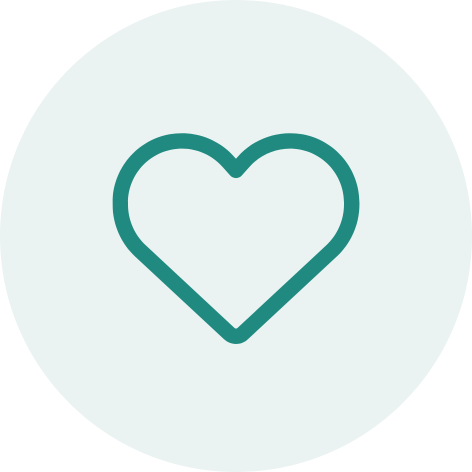 heart icon on teal background