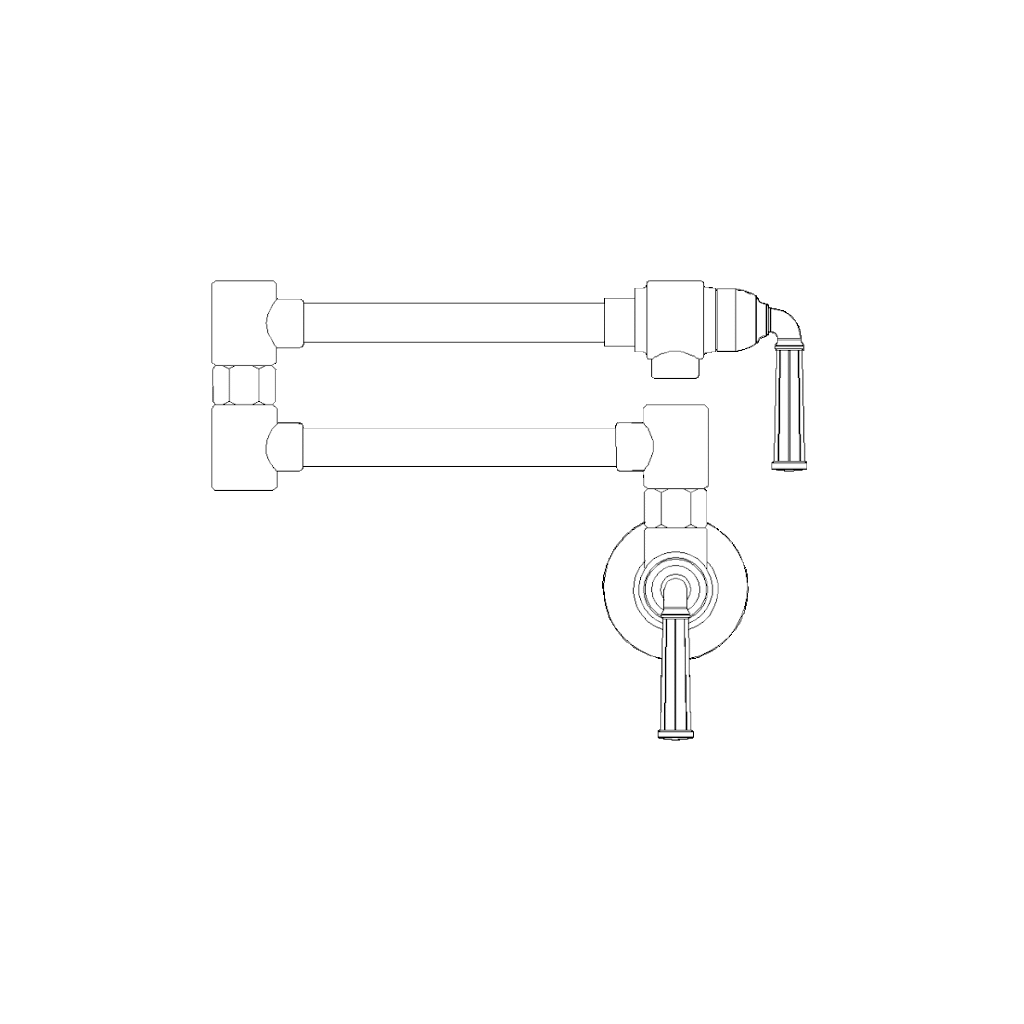 Brizo Linear Wall Mount Pot Filler Nina Silver Drafting & Design