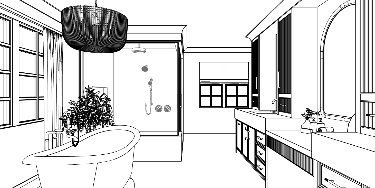 Blank rendering that showcases form with no material selections