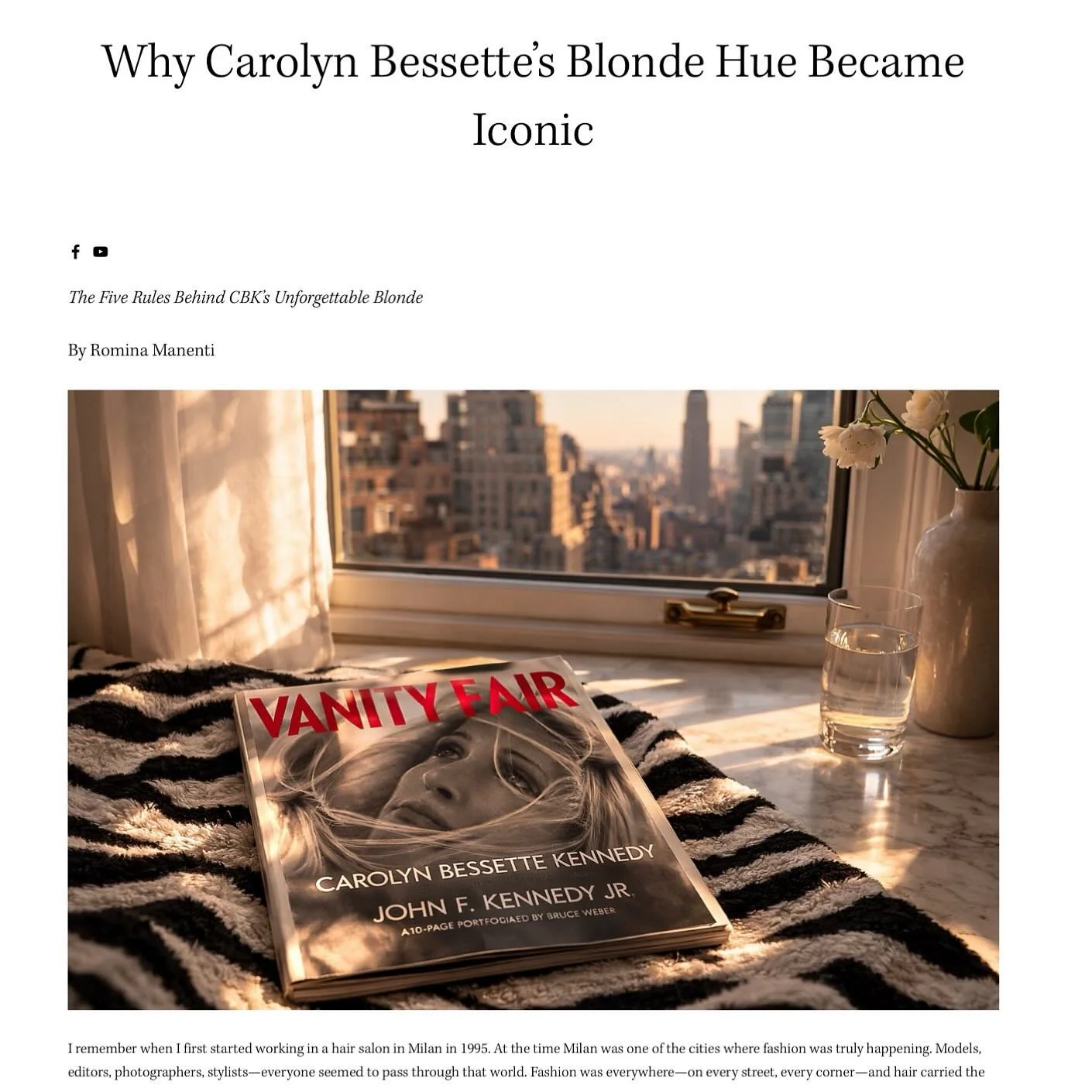 Link in bio 
In the 1990s, many blondes were dramatic&mdash;platinum, heavily highlighted, clearly processed. Carolyn&rsquo;s hair moved in the opposite direction. It looked softer, more natural, and quietly refined. Nothing about it felt forced or o