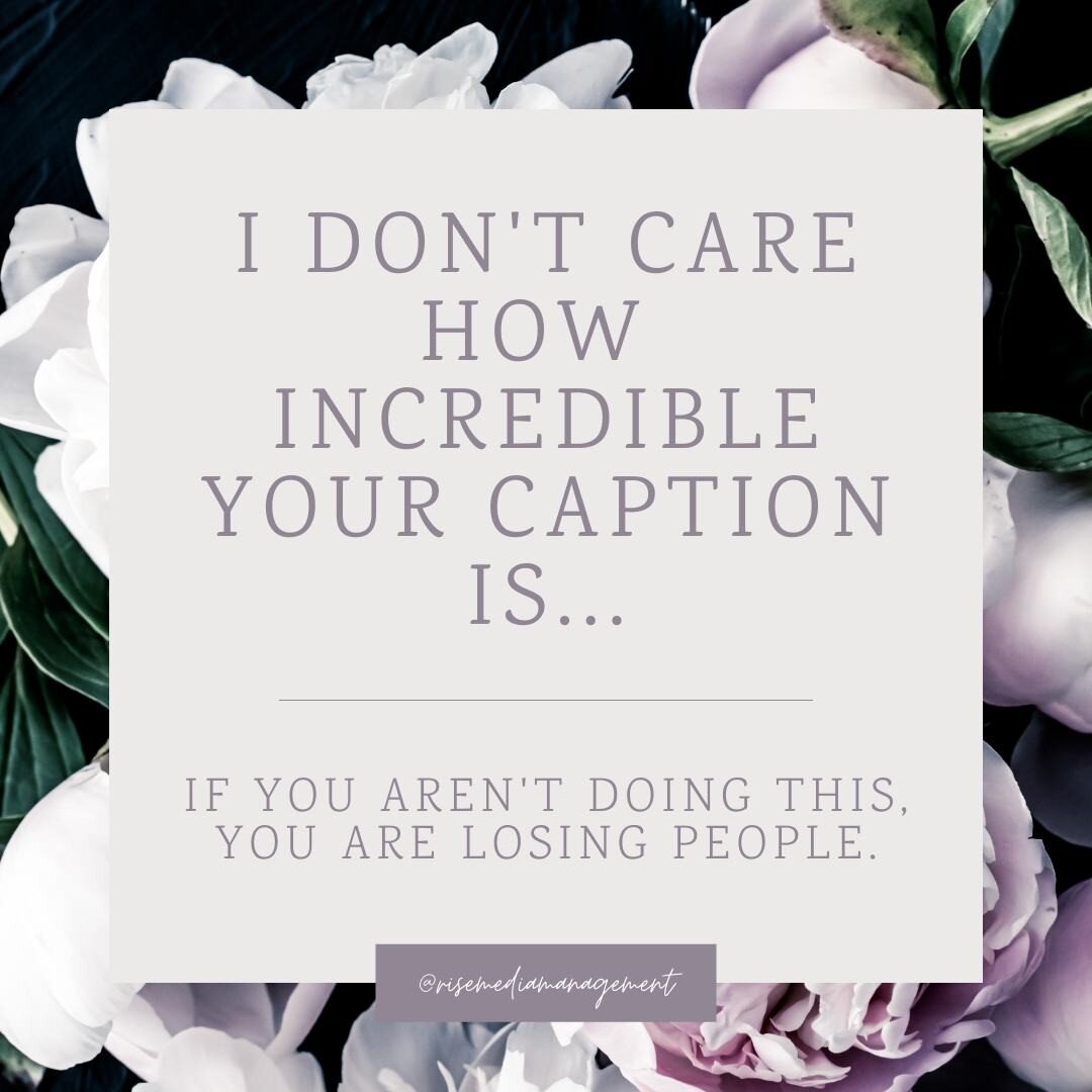 Please for the love of all things social start doing this NOW&hellip;⁣
⁣
Break up your dang caption. ⁣🥴
⁣
👊 White space in your captions is your BFF. 👊
⁣
You could have the most jaw-dropping, mind-blowing write-up for your post, but if it isn&rsqu