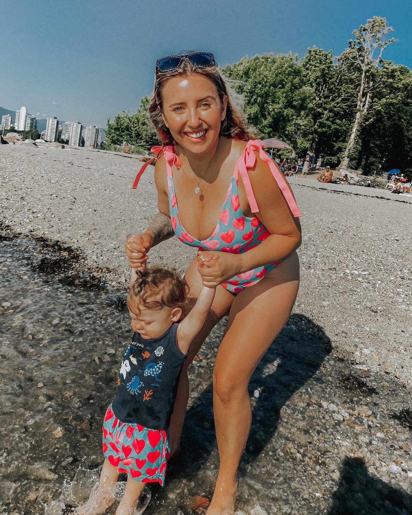 Break Stigmas, Not Hearts ❤️🌊☀️ &mdash; Catch me matching suits with Kai all summer long. I&rsquo;ll admit, I&rsquo;ve always wanted to be that momma with matching fits but it&rsquo;s really hard to find for boys. @poshpeanut did not disappoint 🔥