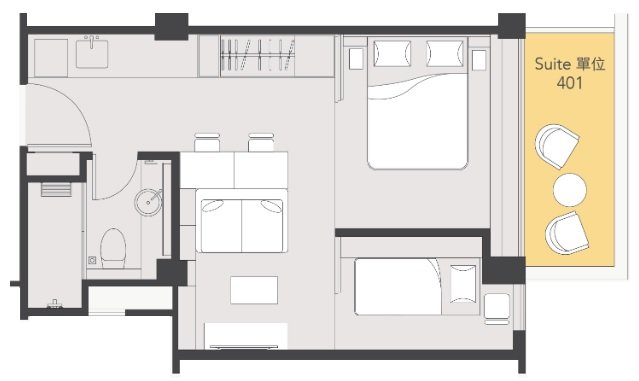 2 Bedrooms with balcony