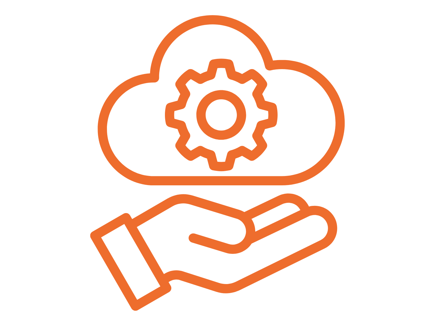 Digital cloud computing icon with circuit lines on dark blue background, symbolizing technology and connectivity.