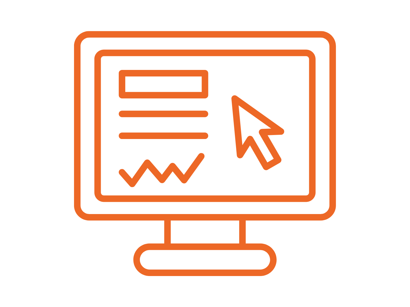 Computer moniter with words use clicker