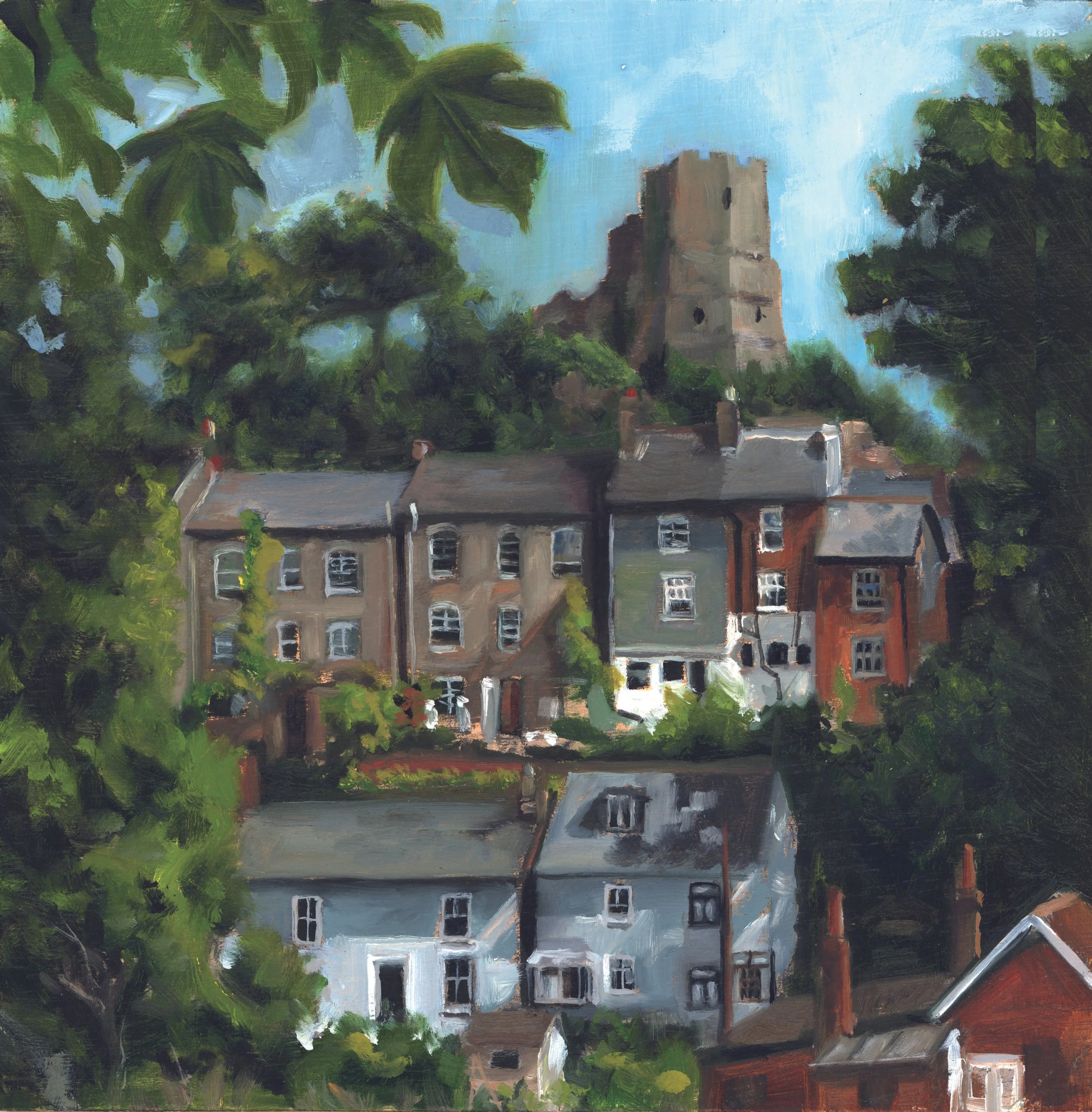 Lewes Castle, Lewes - 20x20cm Oil on panel £200