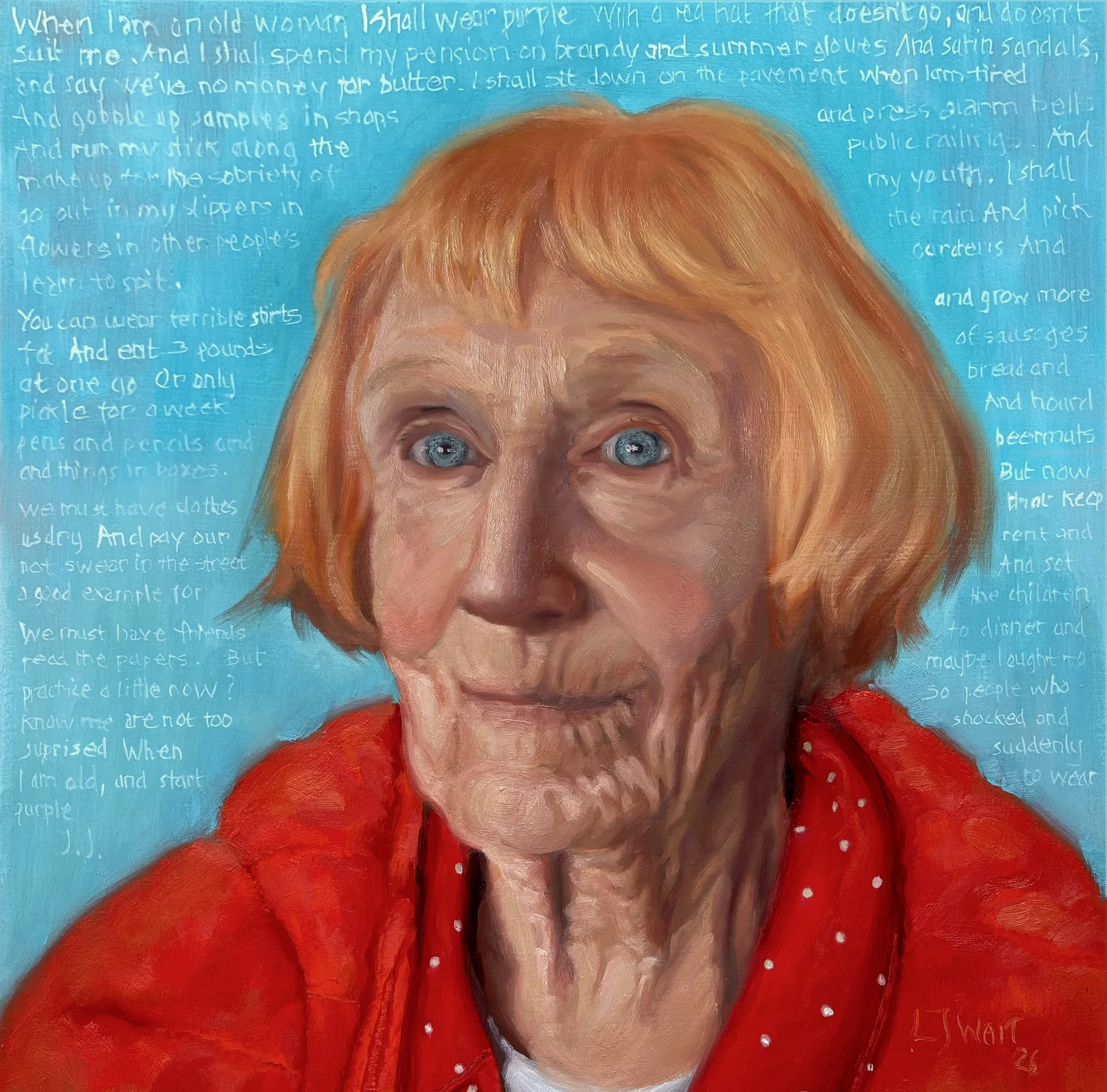 "Warning! When I am an old lady I shall wear Purple" 30x30cm £600