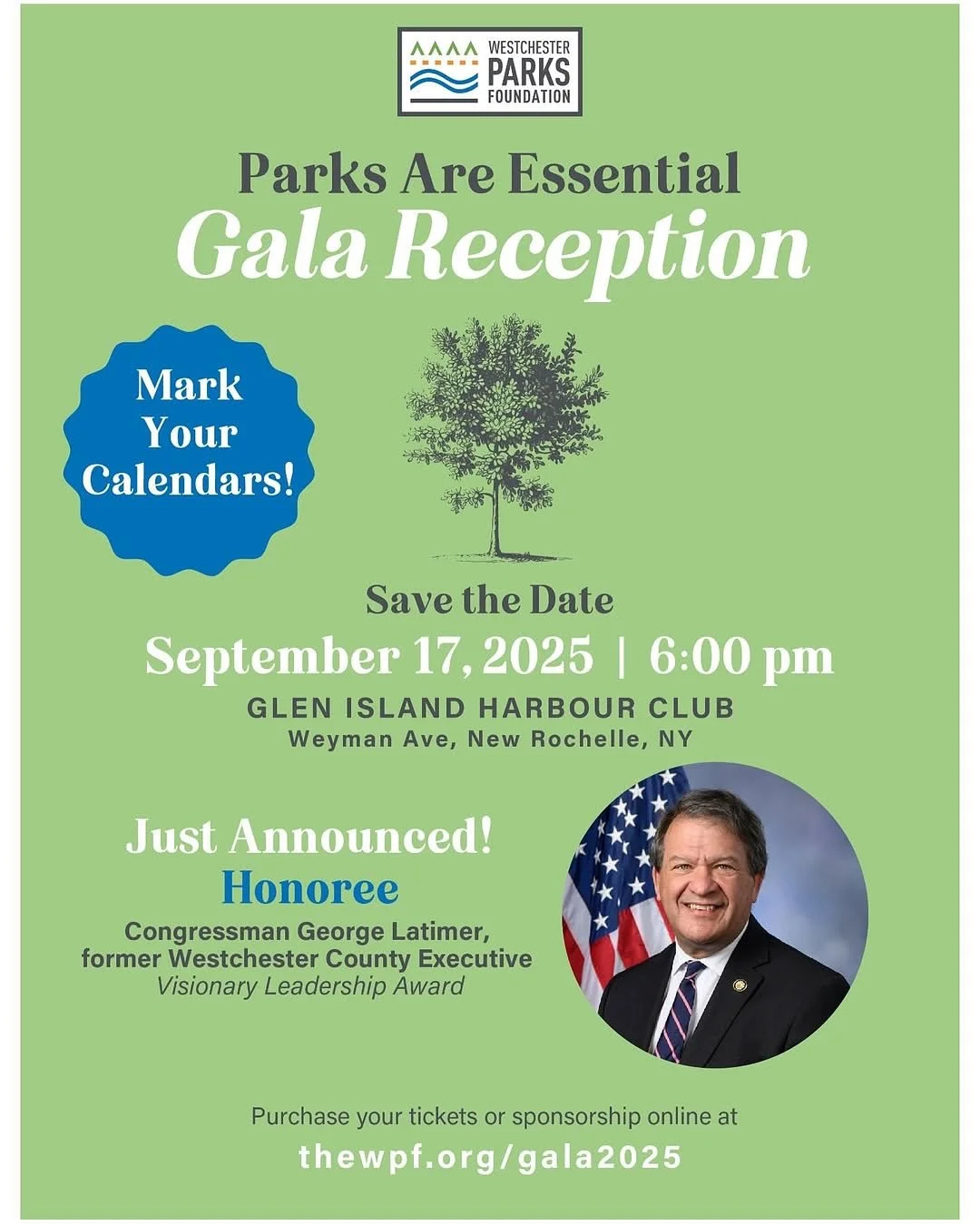 Join us for the &ldquo;Parks are Essential&rdquo; annual gala on Sept. 17, at 6pm at @glenislandharbourclub! 🌿✨ Celebrate extraordinary vision and leadership in our community while supporting the growth and beauty of Westchester County Parks. 

Hono