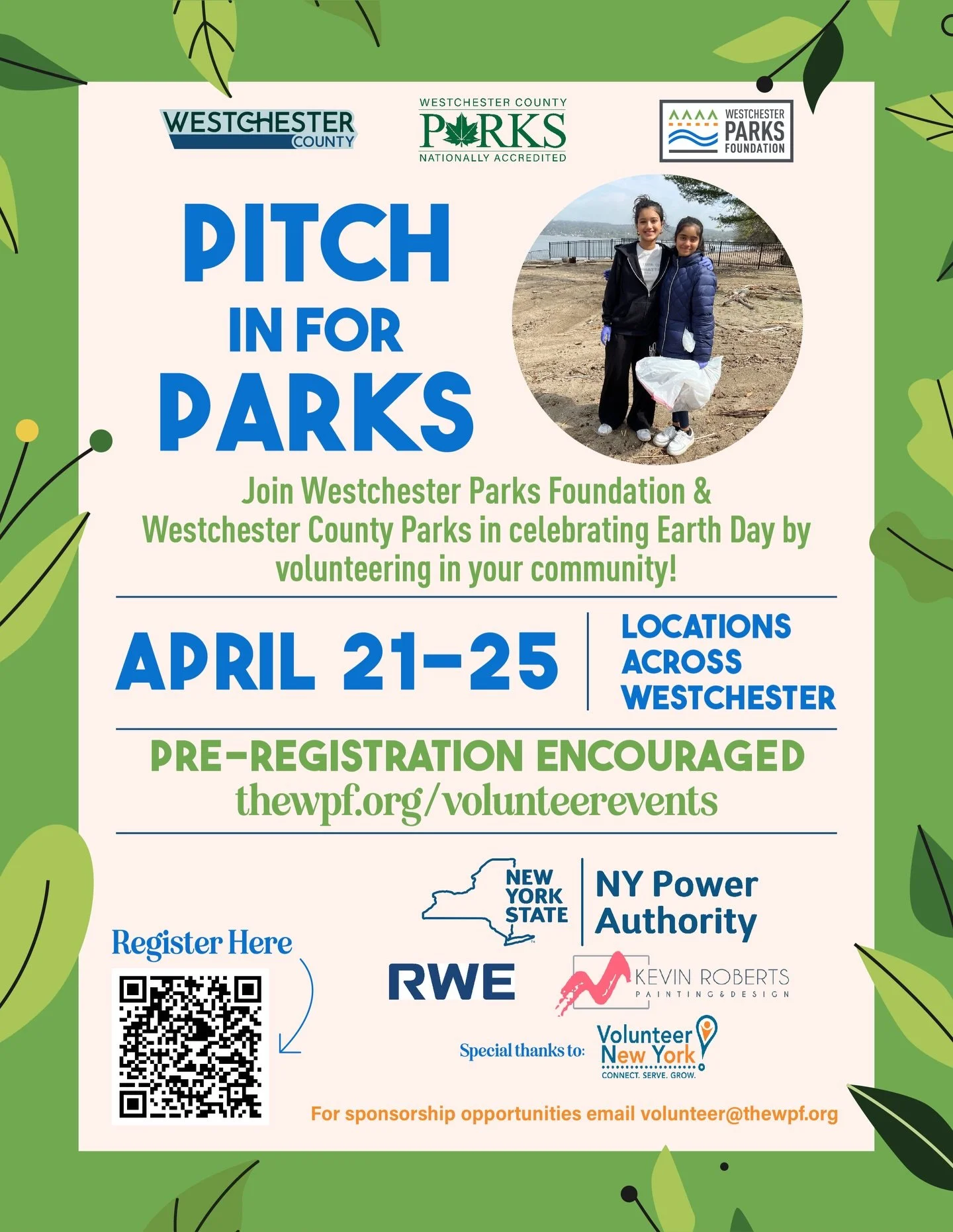 The WPF is gearing up for our biggest volunteer event of the year: Pitch in for Parks. This multi-day Earth Day cleanup tradition, which is supported by Gold Sponsor @nypaenergy, kicks off on Earth Day, April 22, at @lenoir_preserve in Yonkers, and w