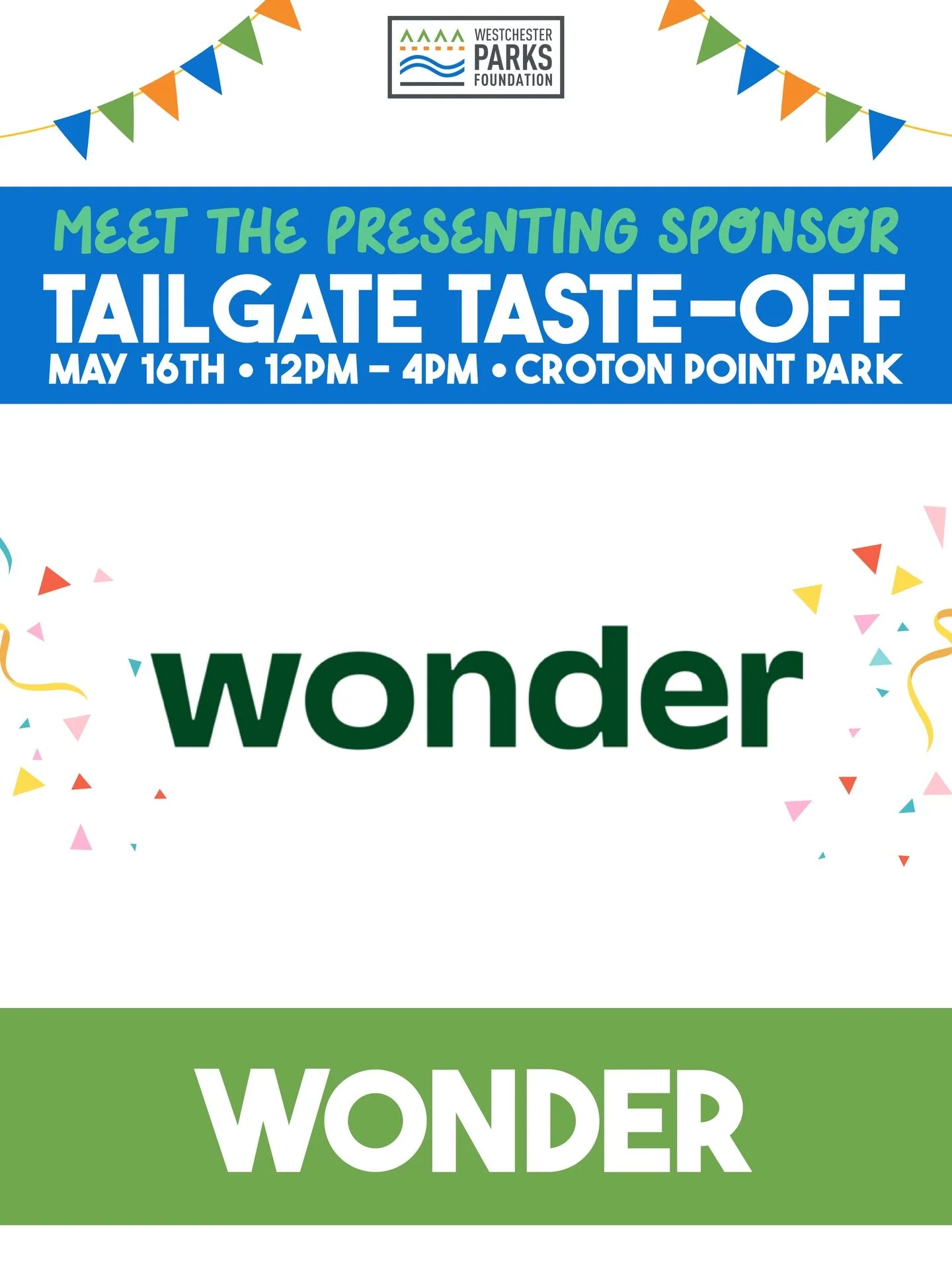 We&rsquo;re so excited to announce @wonder is the presenting sponsor for our first Tailgate Taste-Off on May 16 at @crotonpointpark!  Join us for a family fun, delicious day! 

🎟️ thewpf.org/tailgatetasteoff

🎼 Music stage sponsored by @hudsonriver
