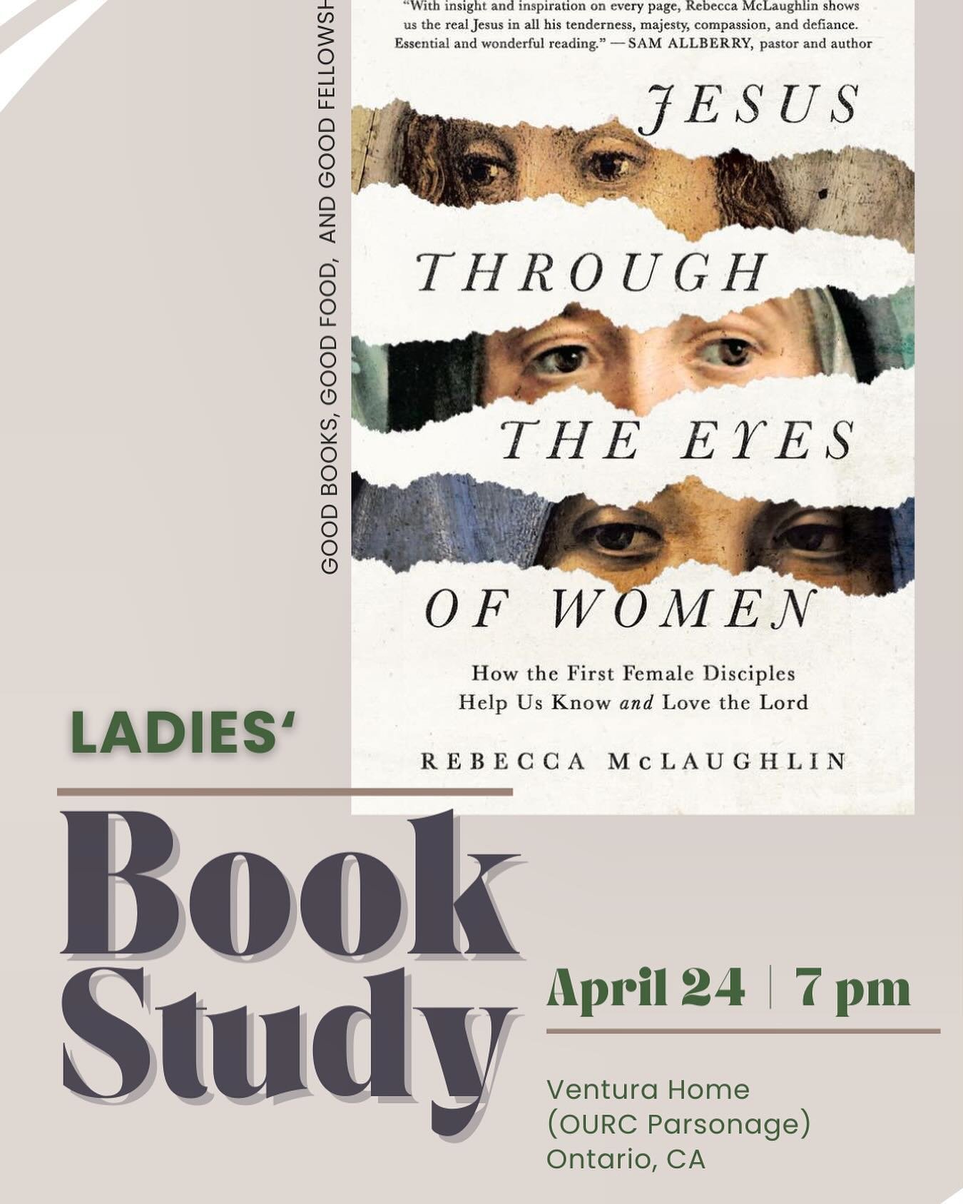 This is it! 😮 We&rsquo;re discussing Chapter 6 and the Conclusion of our book&mdash;stop by the parsonage at 7 p.m. for lively conversation and edifying fellowship!