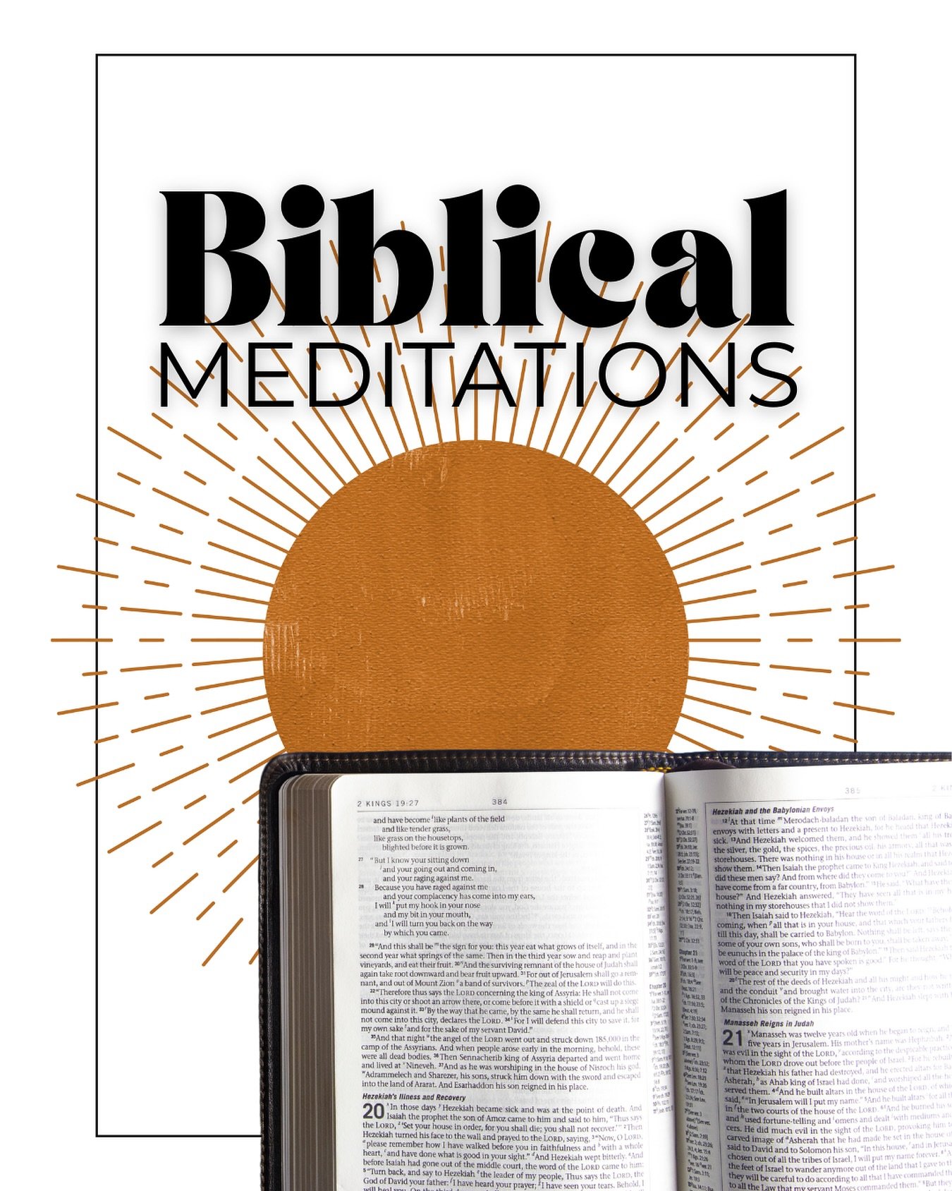 Real talk friends: it is HARD to press pause in our busy lives and take time to thoughtfully reflect on God's Word.  So, for the next four weeks, we'll be having Biblical Meditations on Wednesday nights in the Fellowship Hall from 7 to 9 pm.  It'll b