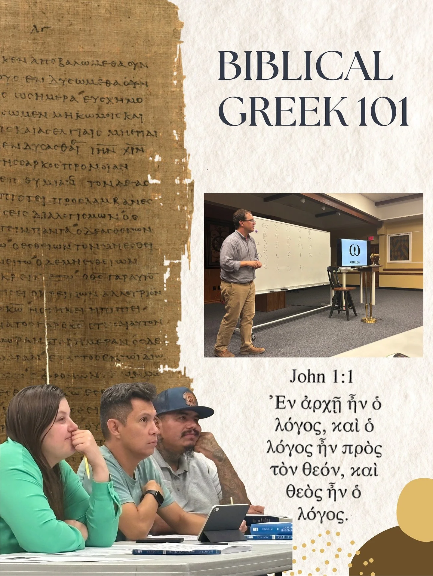 Last night we had our first Biblical Greek 101 class🙌🏼📖 We learned how to sound out the Koine greek alphabet as well as practiced writing the lowercase greek letters🖌️ We also learned the meaning of the accent and &ldquo;breathing&rdquo; marks fo