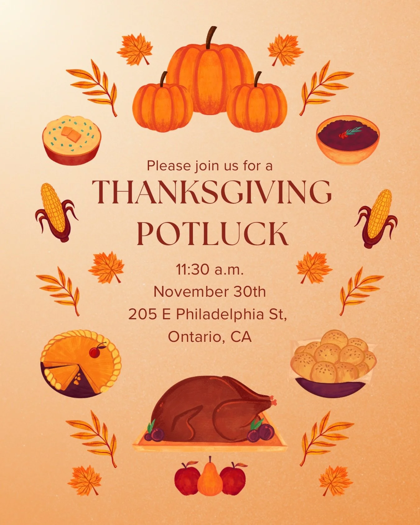 This coming Sunday we look forward to celebrating Thanksgiving together with a potluck meal following our morning service.😊🤎 Be sure to sign up if you plan to join us using the link in our bio✨🦃