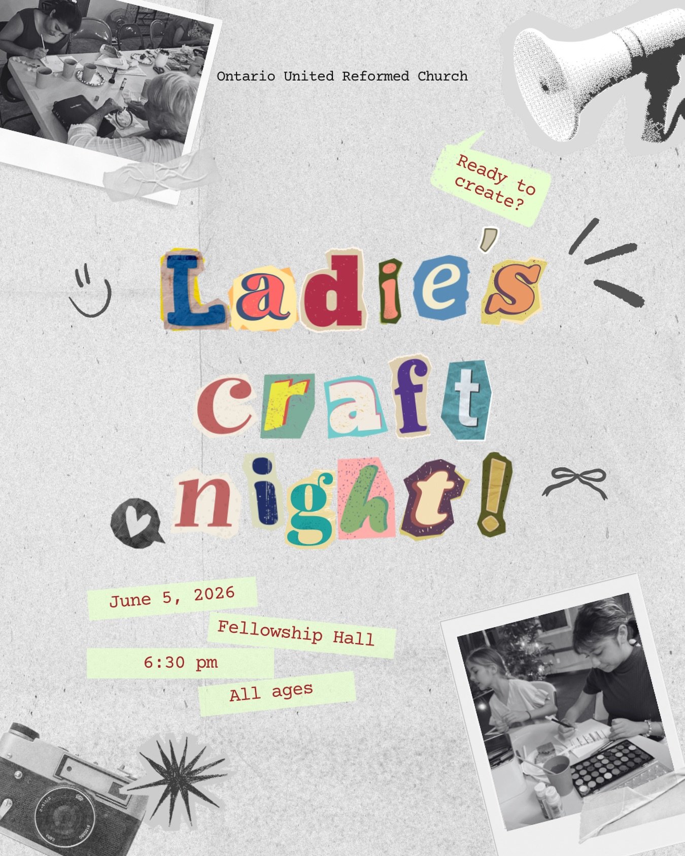 On Friday, June 5th we welcome women of all ages to join us at 6:30pm for an evening of crafting at the church. 🌟This is a great time to get to know other women in the church. 🪷Please bring your own craft (painting, handiwork, scrapbooking, colorin