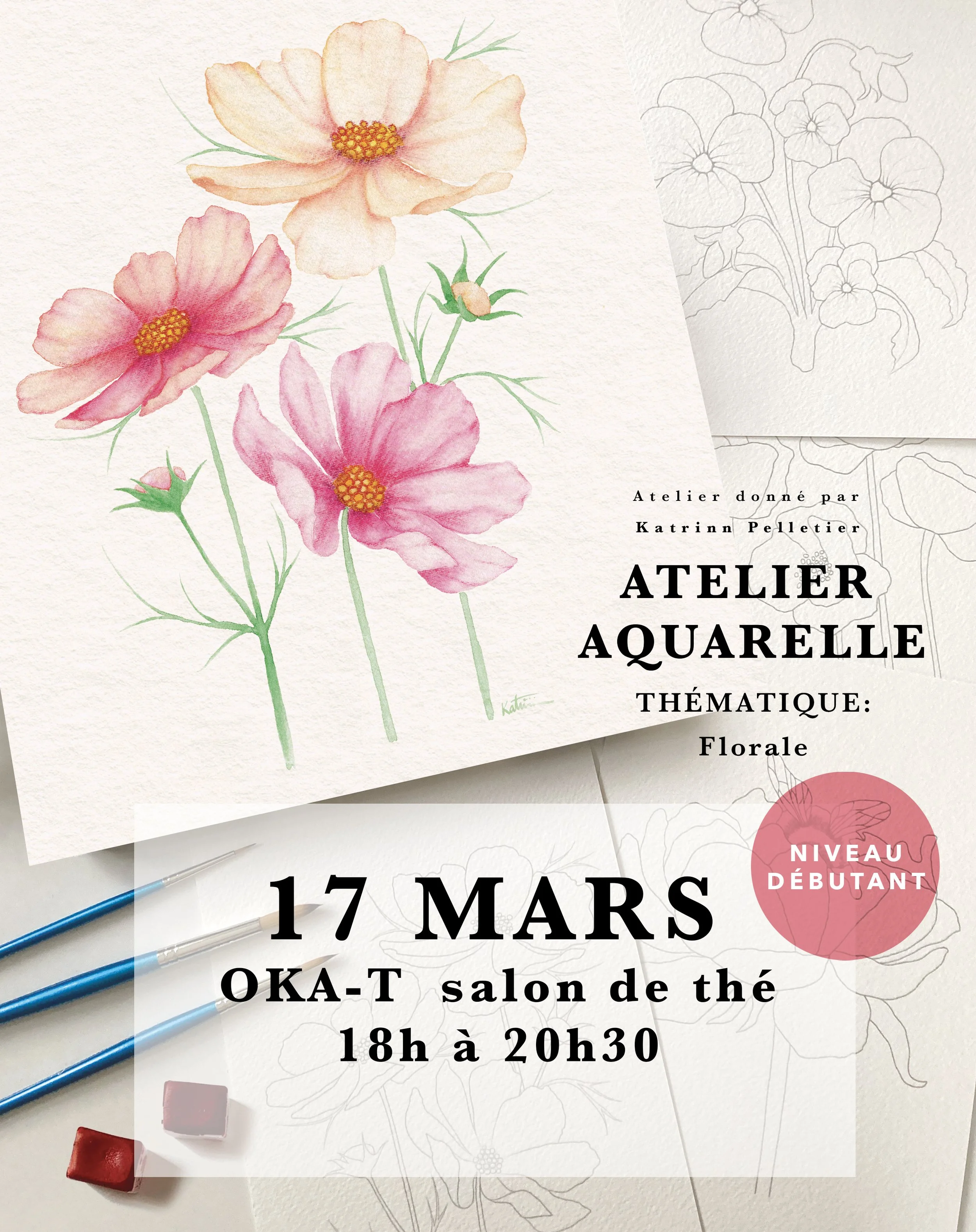 Atelier aquarelle INITIATION / 17 MARS 2026