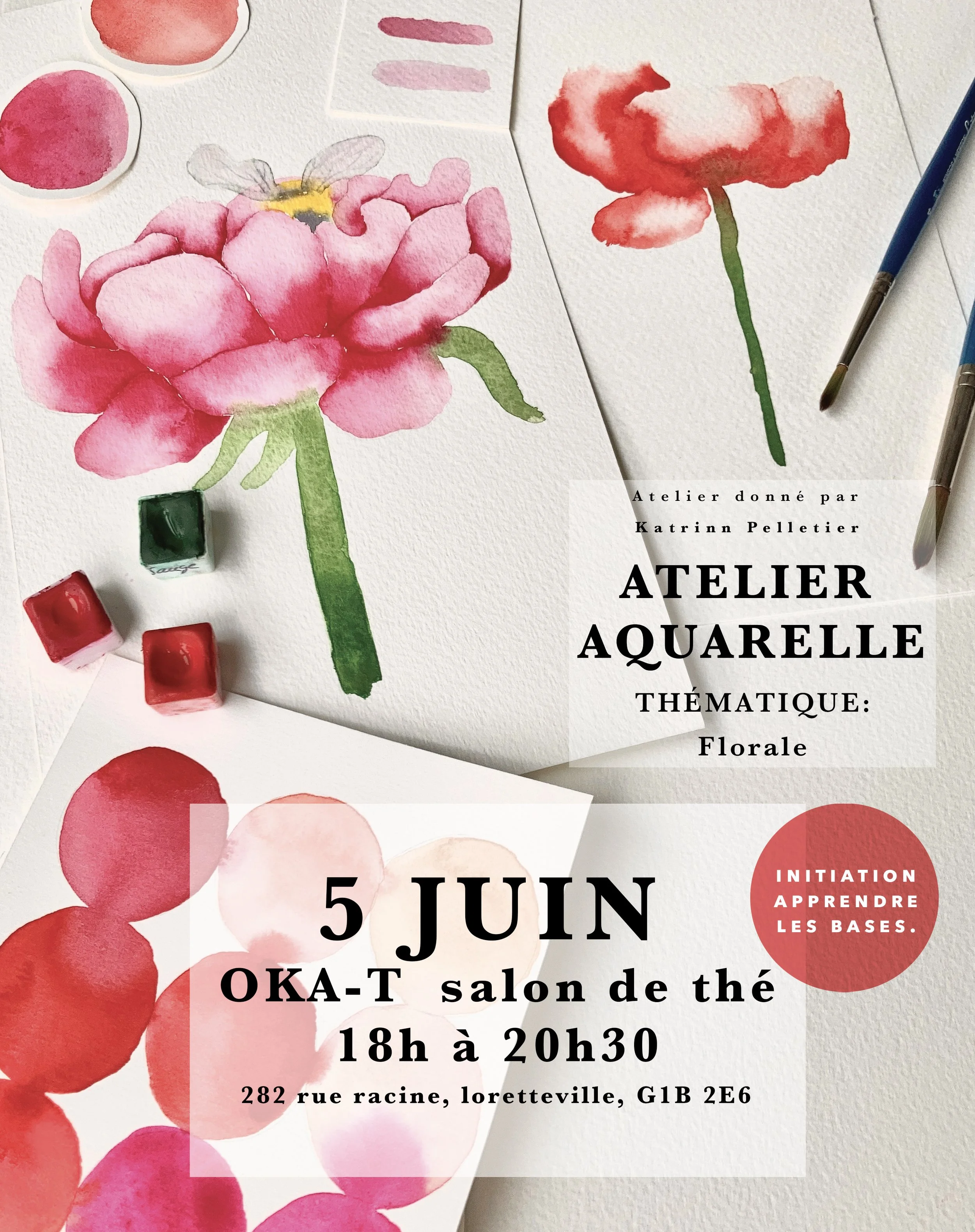 Atelier aquarelle INITIATION / VENDREDI 5 JUIN 2026