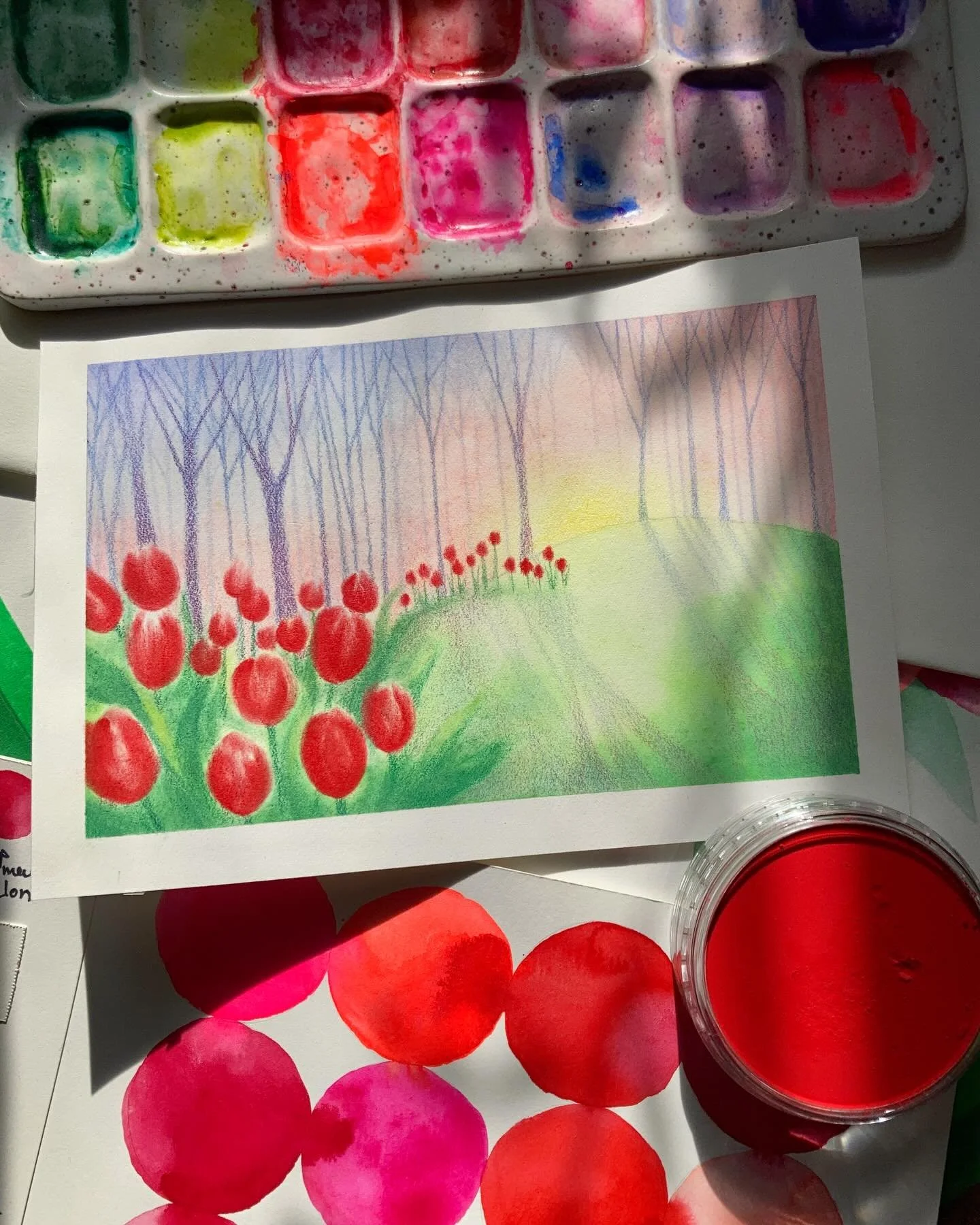 S&rsquo;offrir un temps d&rsquo;arr&ecirc;t pour explorer. Cet hiver, je me suis offert du temps et de l&rsquo;espace pour explorer, exp&eacute;rimenter de nouvelles couleurs, de nouveaux sujets et de nouveaux m&eacute;diums.
Explorer.
Cela peut para