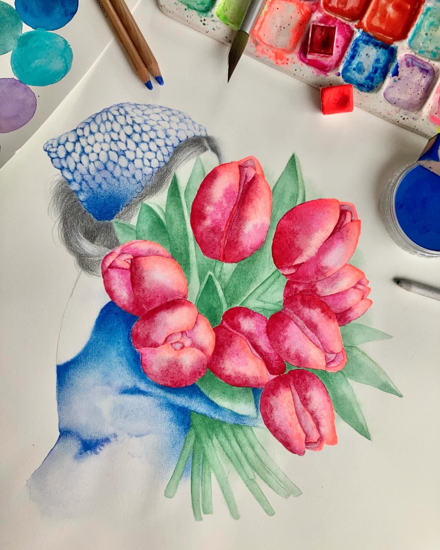 Il y a quelques semaines, j&rsquo;ai eu le plaisir d&rsquo;animer une d&eacute;monstration et de commencer &agrave; cr&eacute;er cette illustration devant les membres des ateliers d&rsquo;aquarelle de Qu&eacute;bec.
Voici enfin le r&eacute;sultat fin