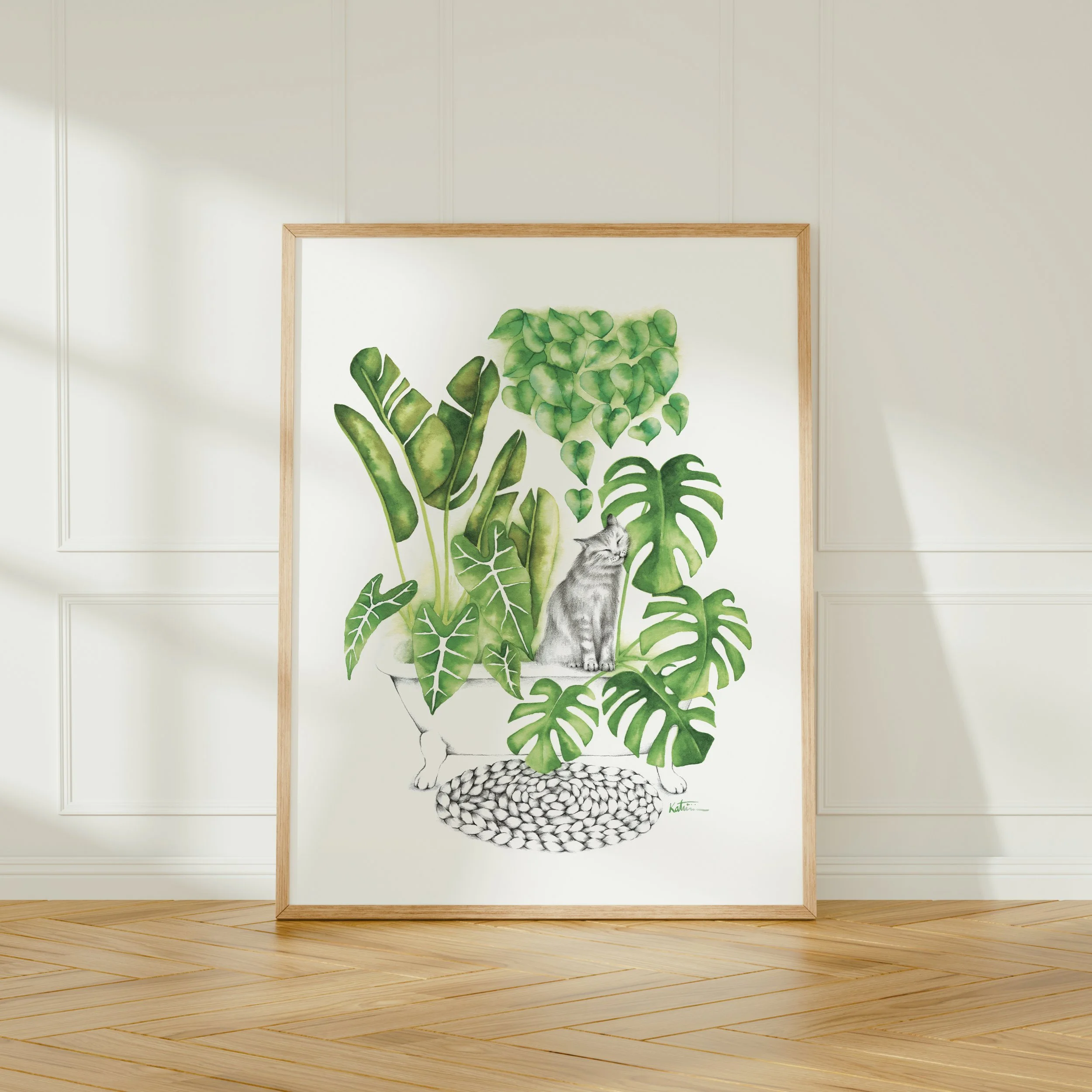 Affiche chat et sa jungle d'intérieur