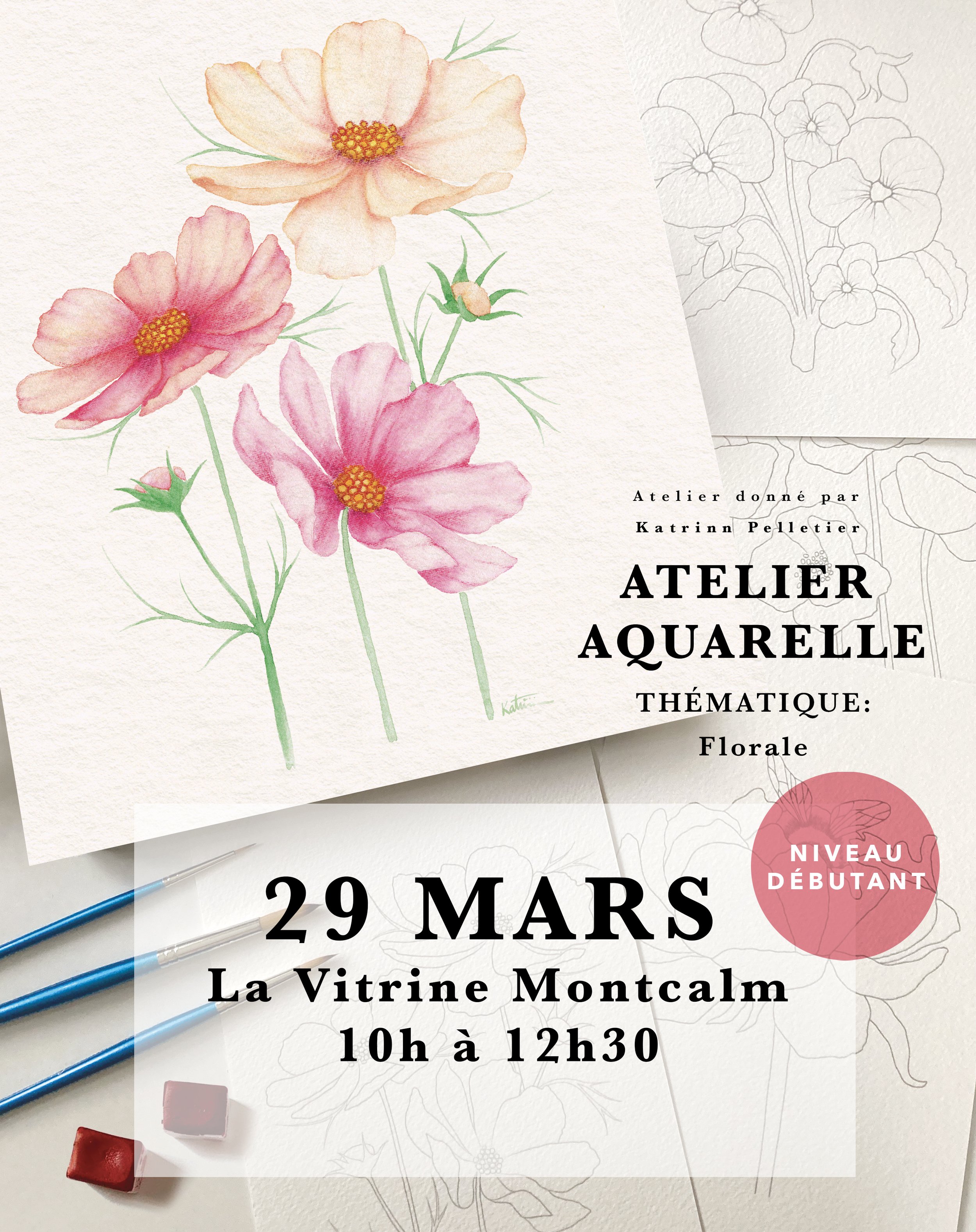 Atelier aquarelle INITIATION / 29 MARS 2026