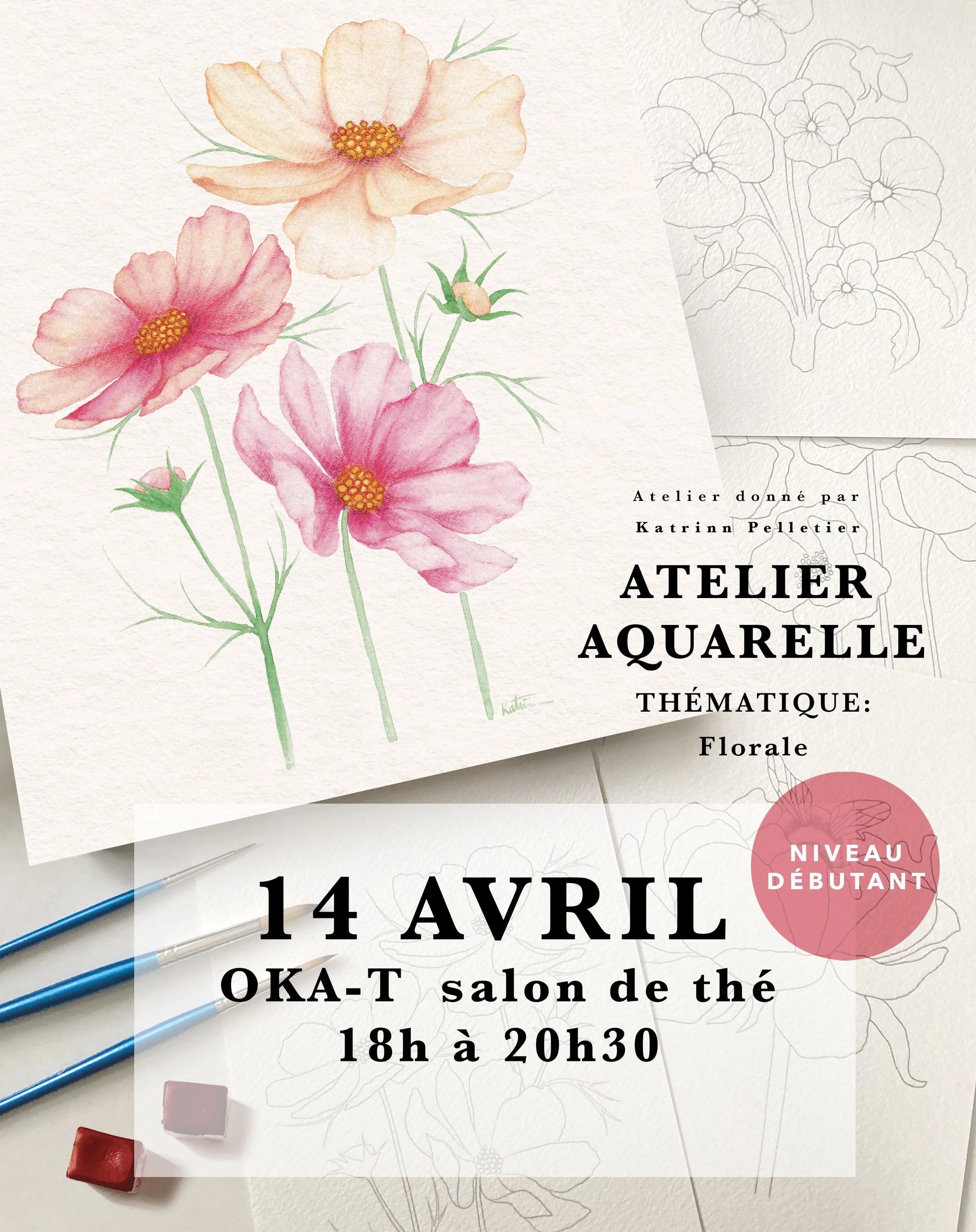 Atelier aquarelle INITIATION / 14 Avril 2026