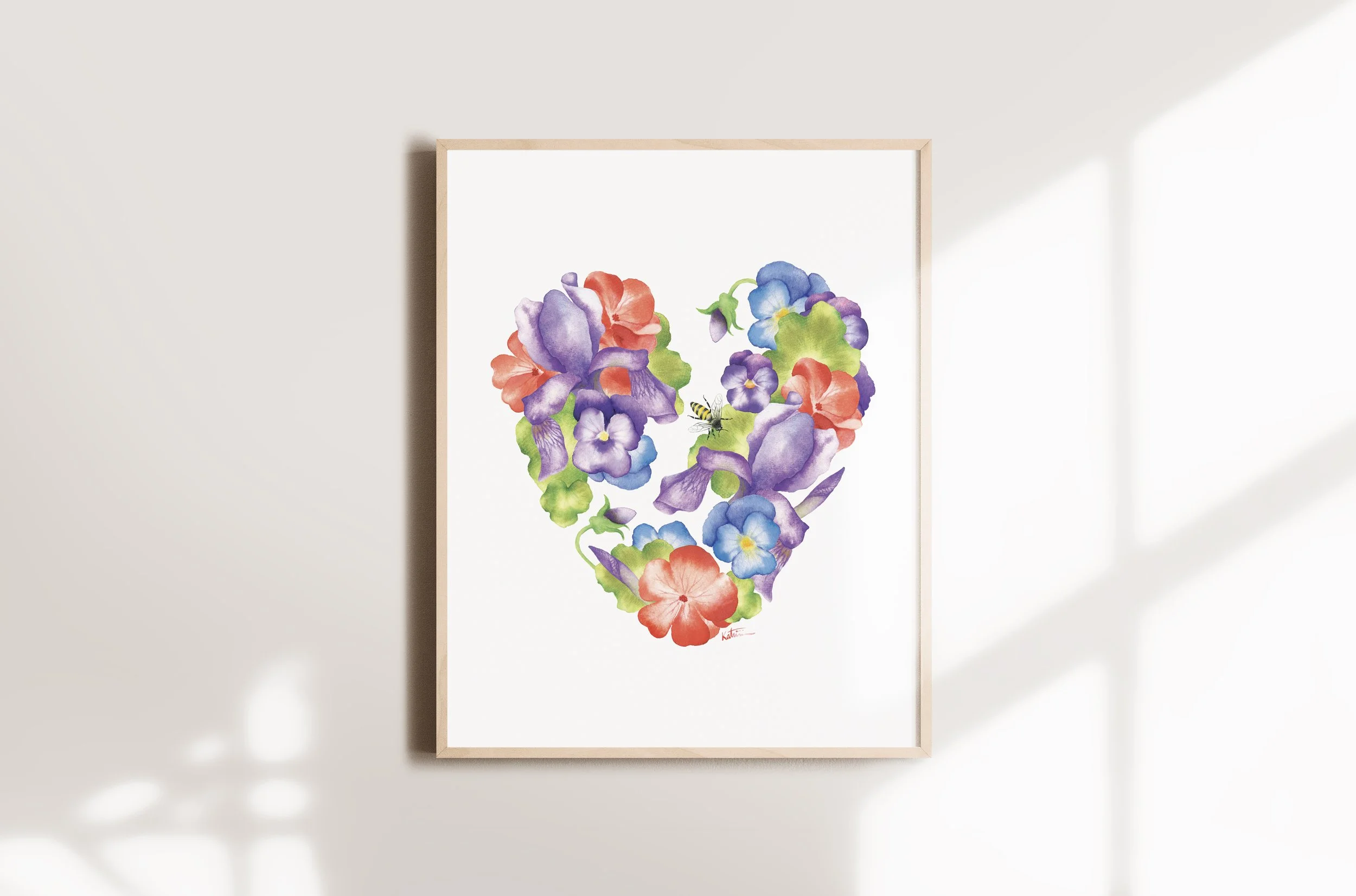Affiche légèrement abimée, Coeur printanier - LIQUIDATION 60%