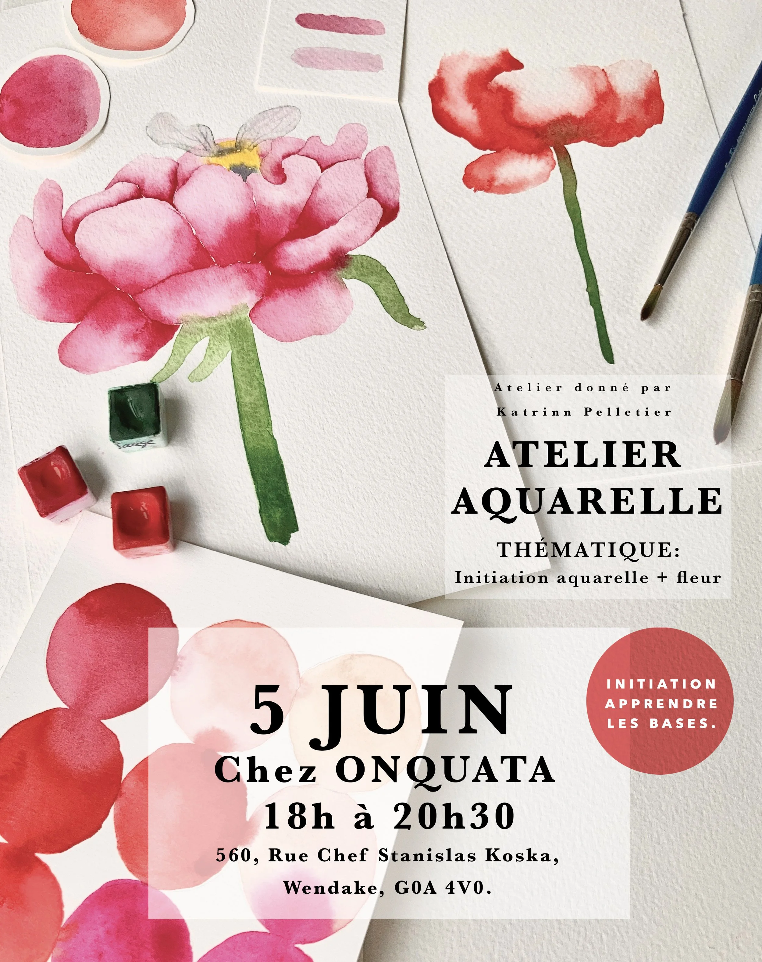 Atelier aquarelle INITIATION / VENDREDI 5 JUIN 2026